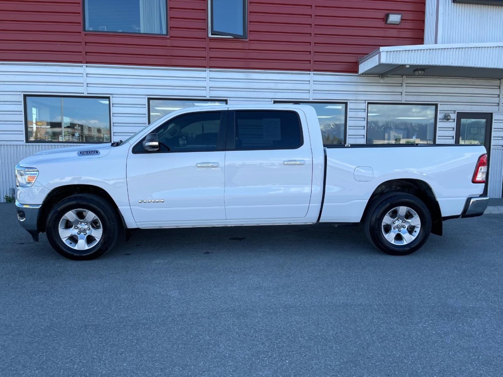 2019 White /Gray RAM 1500 Big Horn Crew Cab 4WD (1C6SRFMTXKN) with an 5.7L V8 OHV 16V engine, 8A transmission, located at 44152 Sterling Highway, Soldotna, 99669, (907) 262-5555, 60.484917, -151.062408 - Photo #2