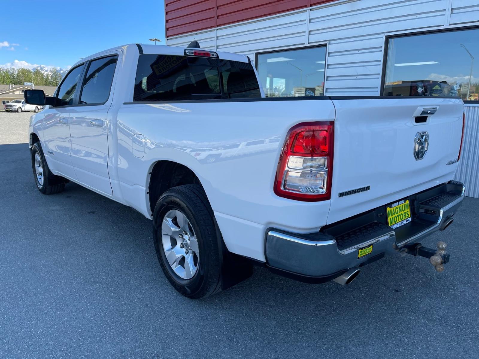 2019 White /Gray RAM 1500 Big Horn Crew Cab 4WD (1C6SRFMTXKN) with an 5.7L V8 OHV 16V engine, 8A transmission, located at 44152 Sterling Highway, Soldotna, 99669, (907) 262-5555, 60.484917, -151.062408 - Photo #3
