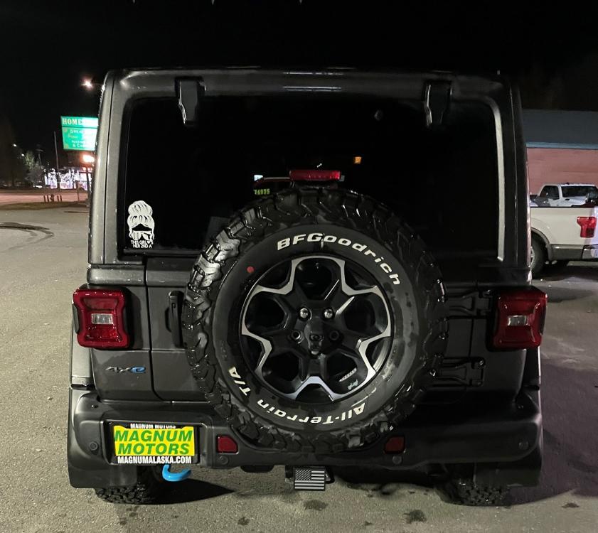 2021 Gray /Black Jeep Wrangler Unlimited Unlimited Rubicon 4XE (1C4JJXR66MW) with an 2.0L L4 DOHC 16V HYBRID engine, 8A transmission, located at 44152 Sterling Highway, Soldotna, 99669, (907) 262-5555, 60.484917, -151.062408 - Photo #9