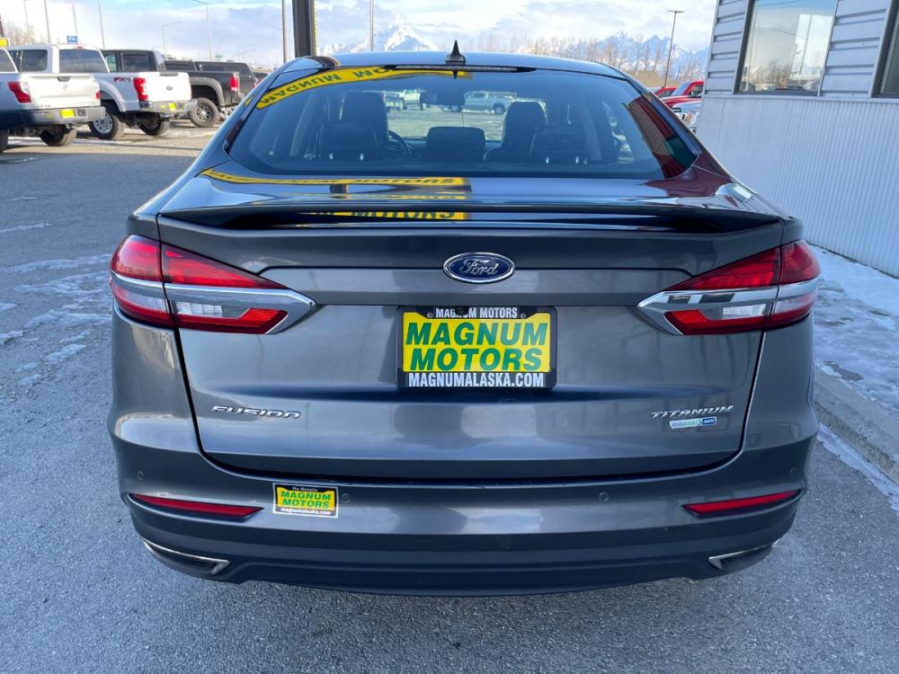 2020 Gray /Black Ford Fusion Titanium AWD (3FA6P0D92LR) with an 2.0L L4 DOHC 16V engine, 6A transmission, located at 44152 Sterling Highway, Soldotna, 99669, (907) 262-5555, 60.484917, -151.062408 - Photo #4