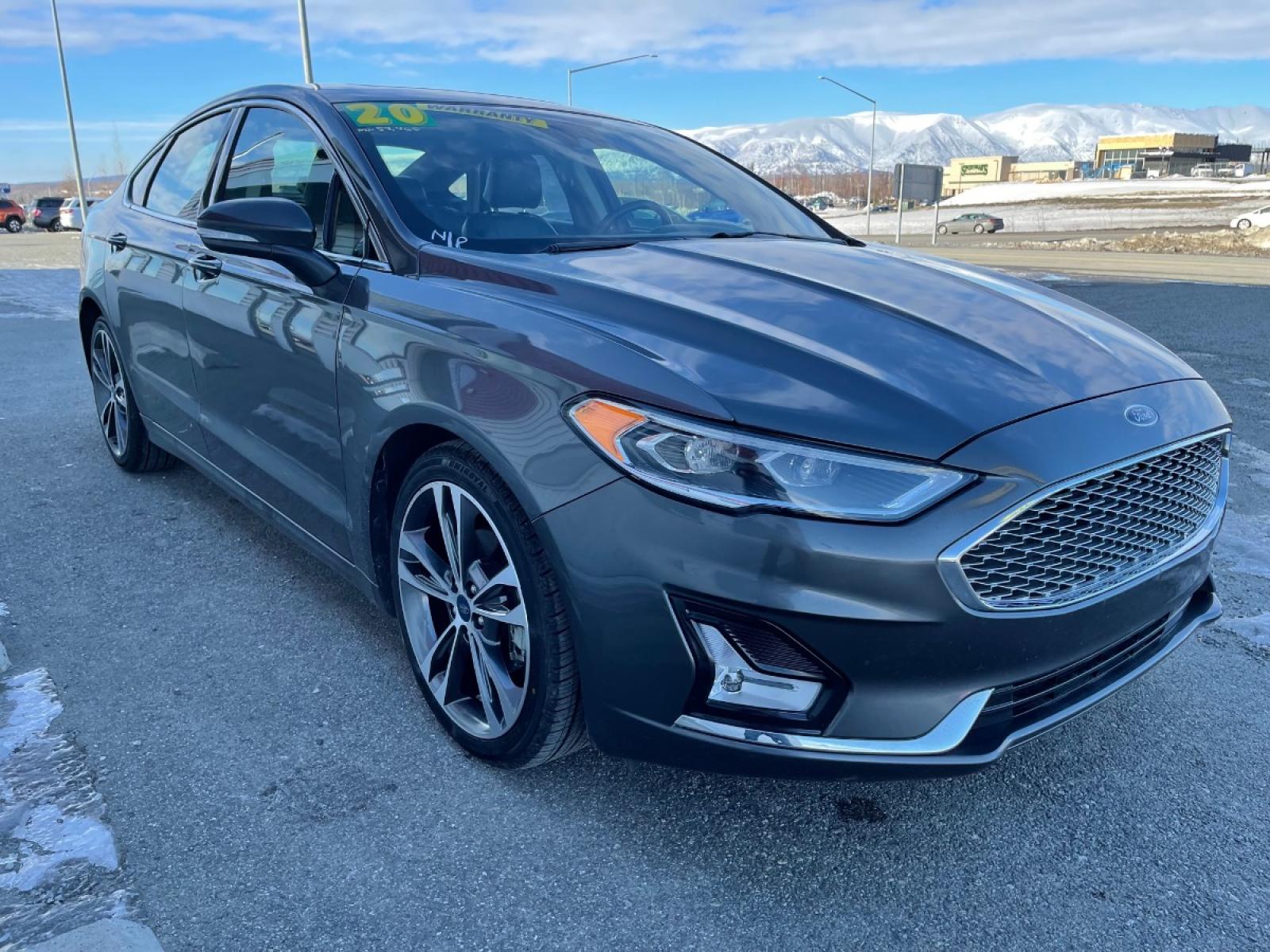 2020 Gray /Black Ford Fusion Titanium AWD (3FA6P0D92LR) with an 2.0L L4 DOHC 16V engine, 6A transmission, located at 44152 Sterling Highway, Soldotna, 99669, (907) 262-5555, 60.484917, -151.062408 - Photo #6