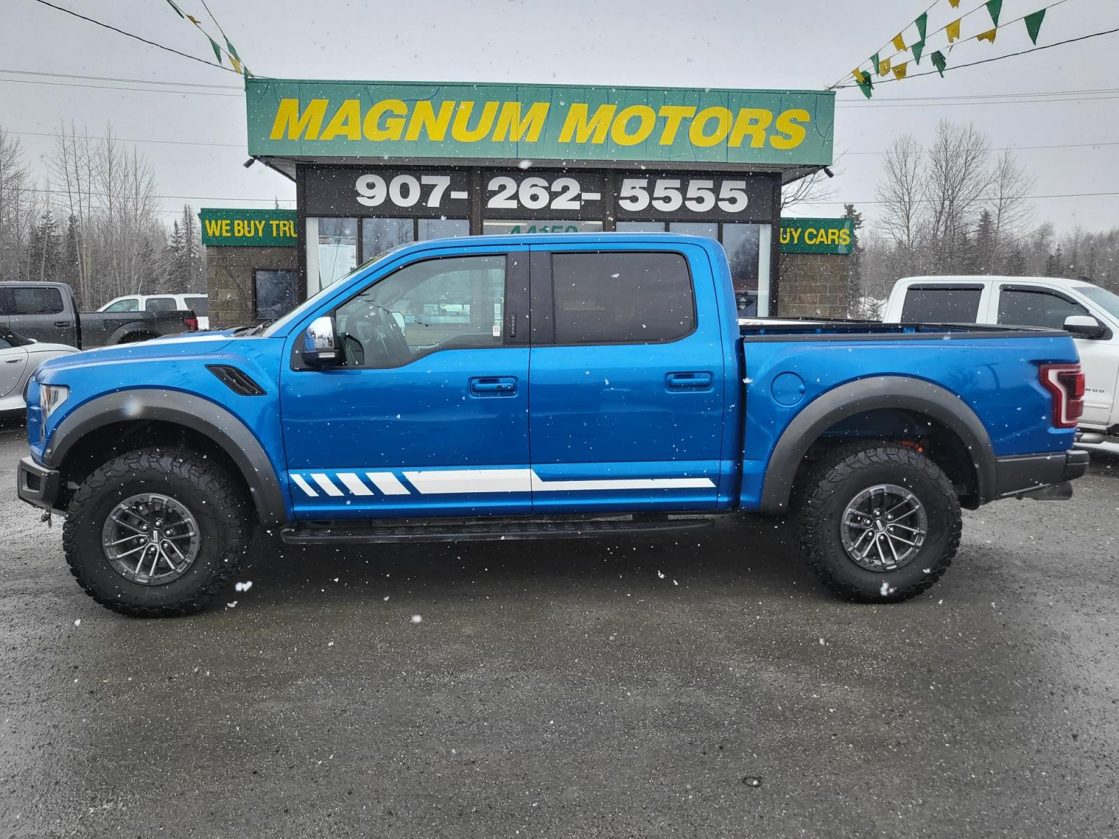 2019 Blue /Black Ford F-150 Raptor SuperCrew 4WD (1FTFW1RG7KF) with an 3.5 V6 engine, 6A transmission, located at 44152 Sterling Highway, Soldotna, 99669, (907) 262-5555, 60.484917, -151.062408 - Photo #3