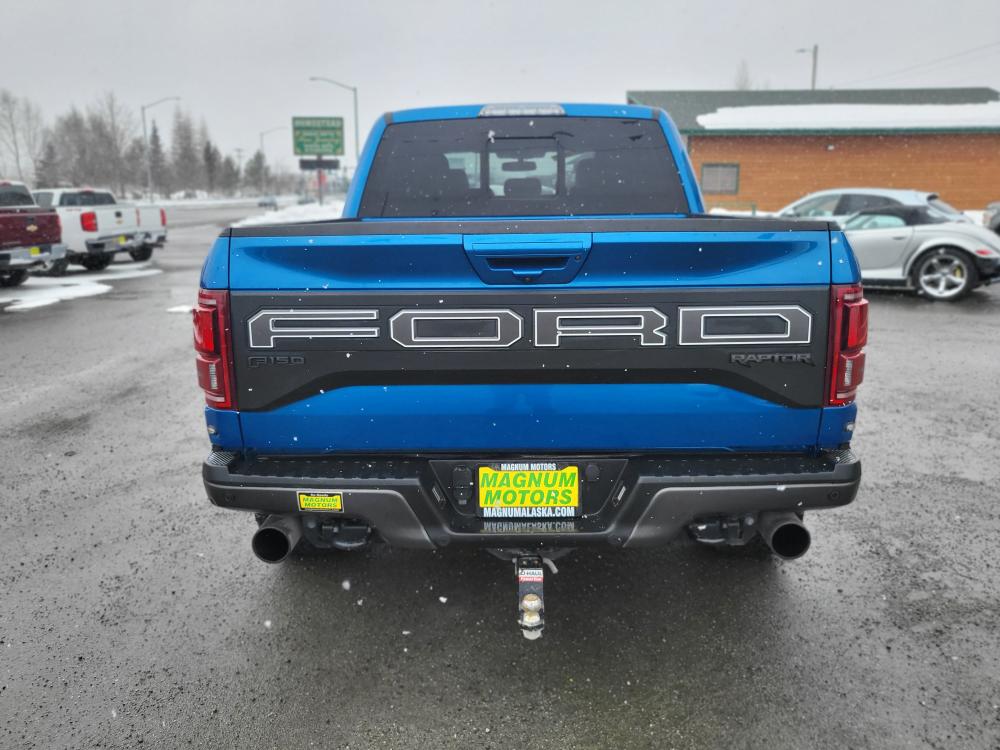 2019 Blue /Black Ford F-150 Raptor SuperCrew 4WD (1FTFW1RG7KF) with an 3.5 V6 engine, 6A transmission, located at 1960 Industrial Drive, Wasilla, 99654, (907) 376-5555, 61.573475, -149.400146 - Photo #4