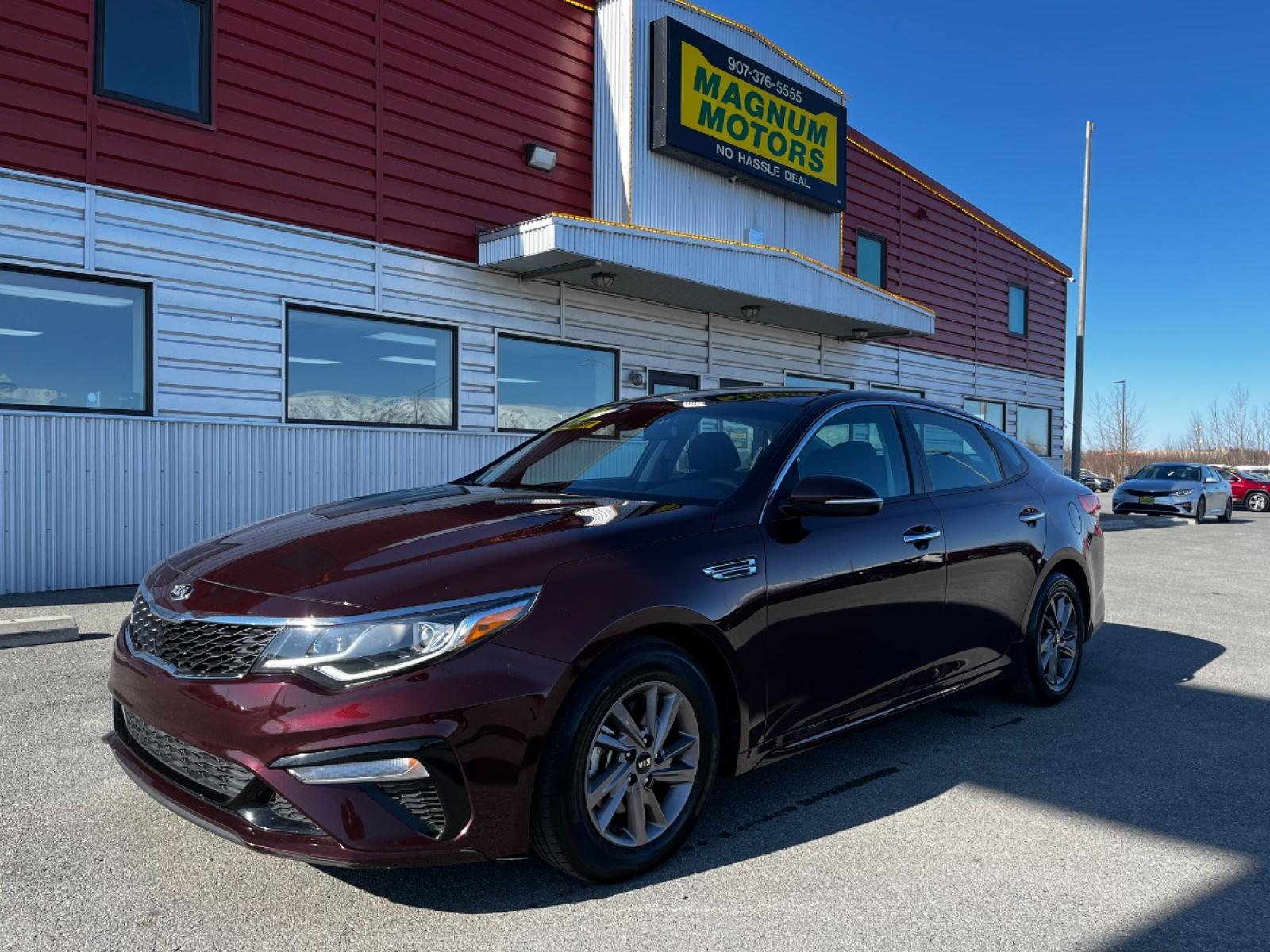 2020 Burgundy Kia Optima LX (5XXGT4L37LG) with an 2.4L L4 DOHC 16V engine, 6A transmission, located at 44152 Sterling Highway, Soldotna, 99669, (907) 262-5555, 60.484917, -151.062408 - Photo #0