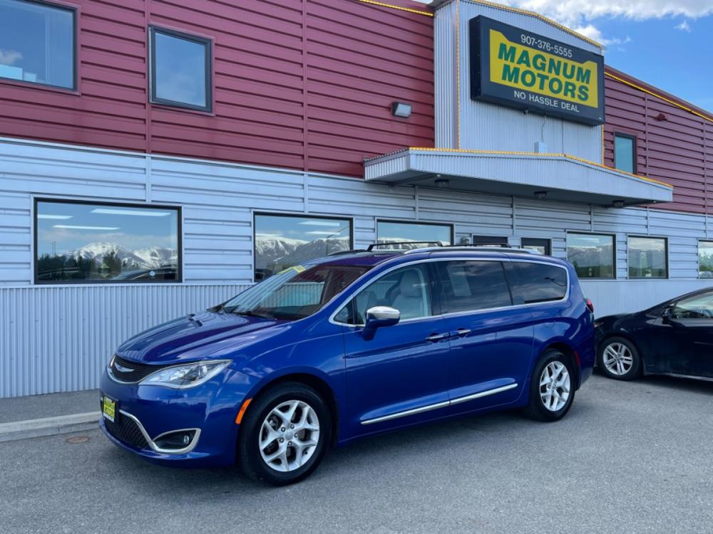 2020 Blue /white Chrysler Pacifica Limited (2C4RC1GGXLR) with an 3.6L V6 DOHC 24V engine, 9A transmission, located at 44152 Sterling Highway, Soldotna, 99669, (907) 262-5555, 60.484917, -151.062408 - Photo #0