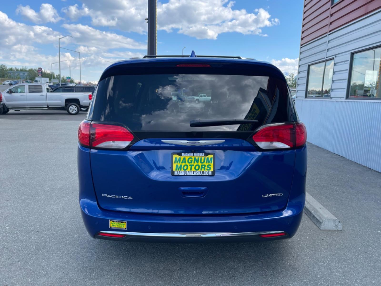 2020 Blue /white Chrysler Pacifica Limited (2C4RC1GGXLR) with an 3.6L V6 DOHC 24V engine, 9A transmission, located at 44152 Sterling Highway, Soldotna, 99669, (907) 262-5555, 60.484917, -151.062408 - Front Wheel drive - Photo #3