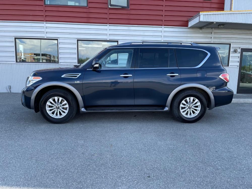 2020 Blue /Black Nissan Armada SV AWD (JN8AY2NC8LX) with an 5.6L V8 DOHC 32V engine, 7A transmission, located at 1960 Industrial Drive, Wasilla, 99654, (907) 376-5555, 61.573475, -149.400146 - Photo #2