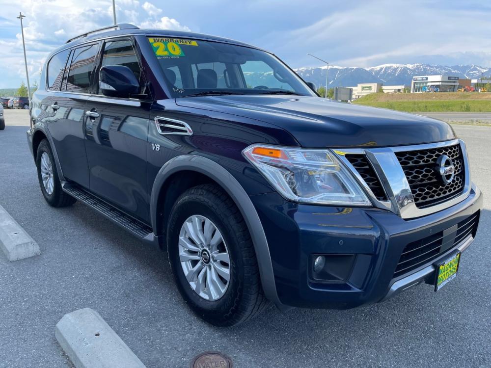 2020 Blue /Black Nissan Armada SV AWD (JN8AY2NC8LX) with an 5.6L V8 DOHC 32V engine, 7A transmission, located at 1960 Industrial Drive, Wasilla, 99654, (907) 376-5555, 61.573475, -149.400146 - Photo #6