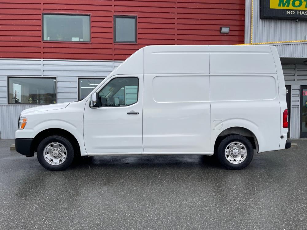 2019 White /Gray Nissan NV Cargo 2500 HD SV V8 High Roof (1N6AF0LY0KN) with an 5.6L V8 DOHC 32V engine, 5A transmission, located at 1960 Industrial Drive, Wasilla, 99654, (907) 376-5555, 61.573475, -149.400146 - Photo #1