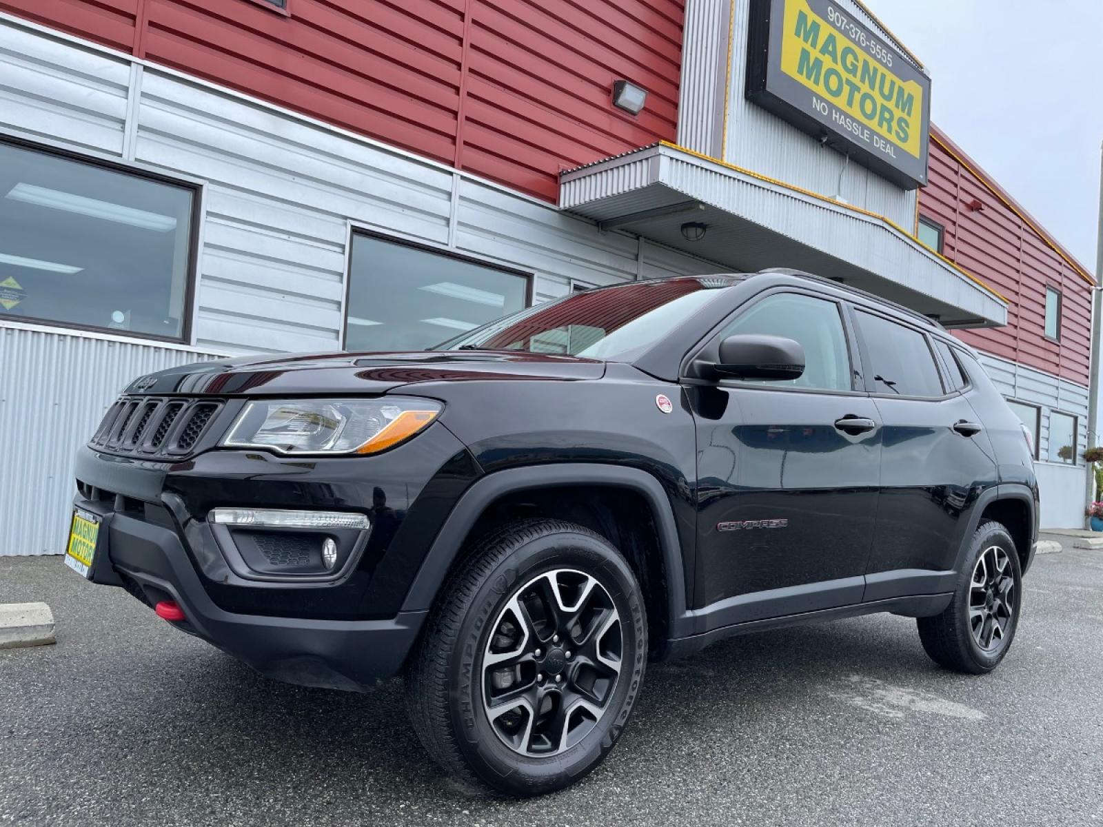 2020 Black /Black Jeep Compass Trailhawk 4WD (3C4NJDDB5LT) with an 2.4L L4 DOHC 16V engine, 9A transmission, located at 44152 Sterling Highway, Soldotna, 99669, (907) 262-5555, 60.484917, -151.062408 - Photo #0