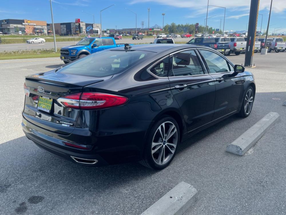 2020 Black /black Ford Fusion Titanium AWD (3FA6P0D94LR) with an 2.0L L4 DOHC 16V engine, 6A transmission, located at 1960 Industrial Drive, Wasilla, 99654, (907) 376-5555, 61.573475, -149.400146 - Photo #3