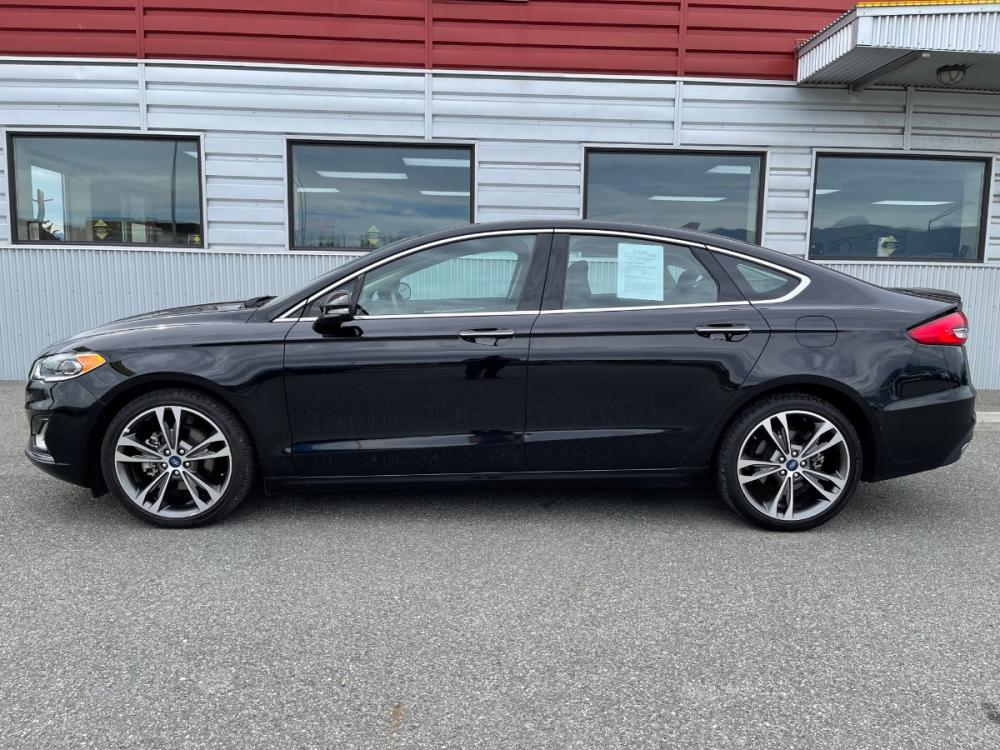 2020 Black /Black Ford Fusion Titanium AWD (3FA6P0D92LR) with an 2.0L L4 DOHC 16V engine, 6A transmission, located at 1960 Industrial Drive, Wasilla, 99654, (907) 376-5555, 61.573475, -149.400146 - Photo #2