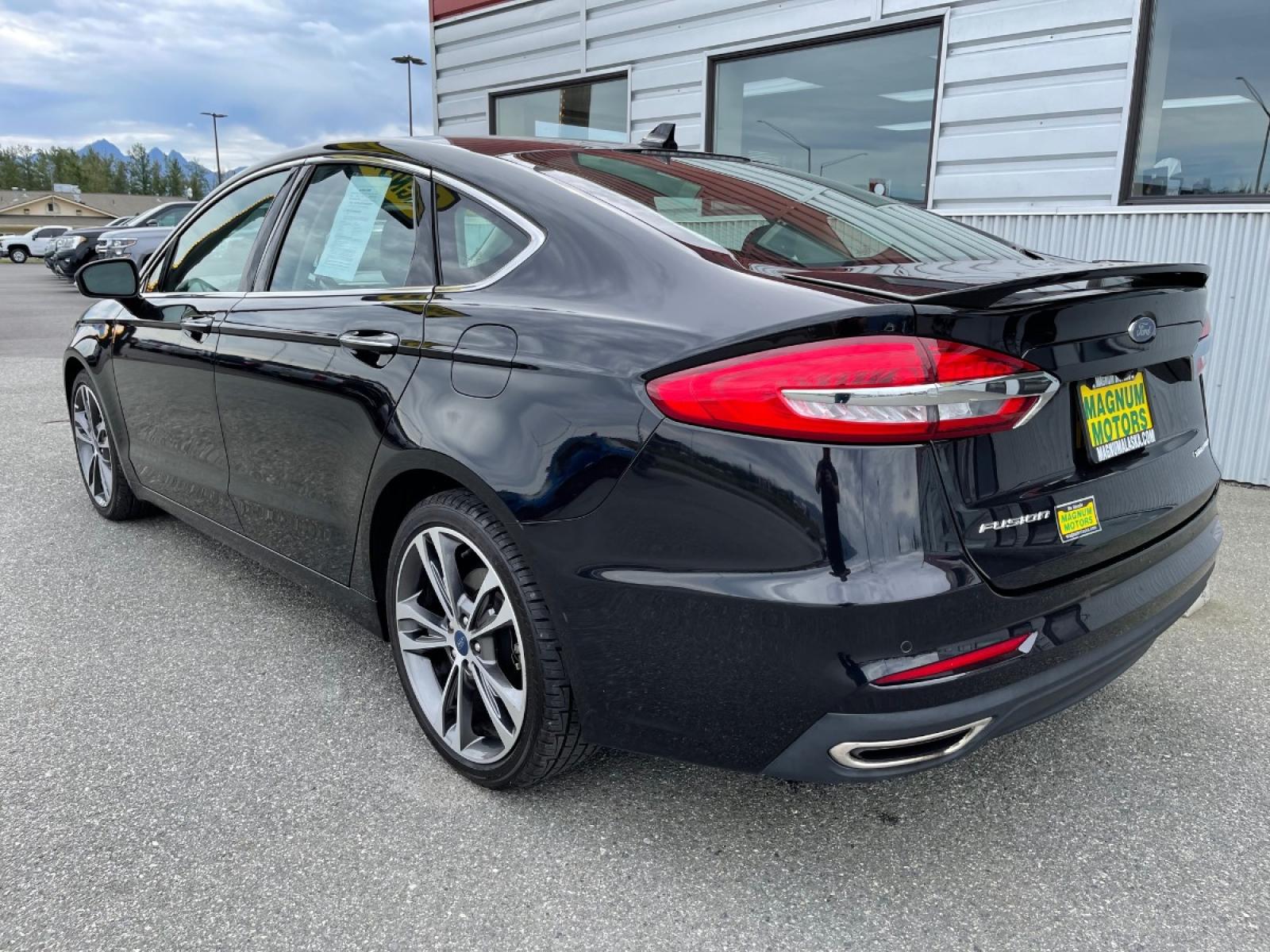 2020 Black /Black Ford Fusion Titanium AWD (3FA6P0D92LR) with an 2.0L L4 DOHC 16V engine, 6A transmission, located at 44152 Sterling Highway, Soldotna, 99669, (907) 262-5555, 60.484917, -151.062408 - Photo #3