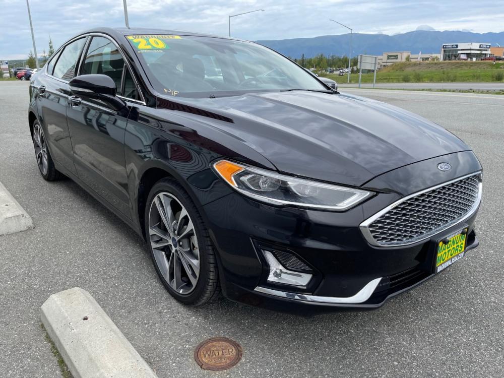 2020 Black /Black Ford Fusion Titanium AWD (3FA6P0D92LR) with an 2.0L L4 DOHC 16V engine, 6A transmission, located at 1960 Industrial Drive, Wasilla, 99654, (907) 376-5555, 61.573475, -149.400146 - Photo #6
