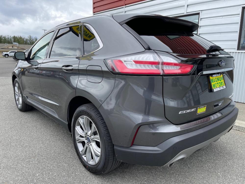 2019 Gray /Black Ford Edge Titanium AWD (2FMPK4K96KB) with an 2.0L L4 DOHC 16V engine, 6A transmission, located at 44152 Sterling Highway, Soldotna, 99669, (907) 262-5555, 60.484917, -151.062408 - Photo #2