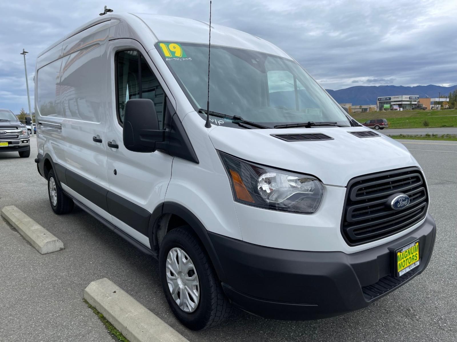 2019 White /Black Ford Transit 250 Van Med. Roof w/Sliding Pass. 148-in. WB (1FTYR2CM2KK) with an 3.7L V6 DOHC 24V engine, 6A transmission, located at 1960 Industrial Drive, Wasilla, 99654, (907) 376-5555, 61.573475, -149.400146 - Photo #5