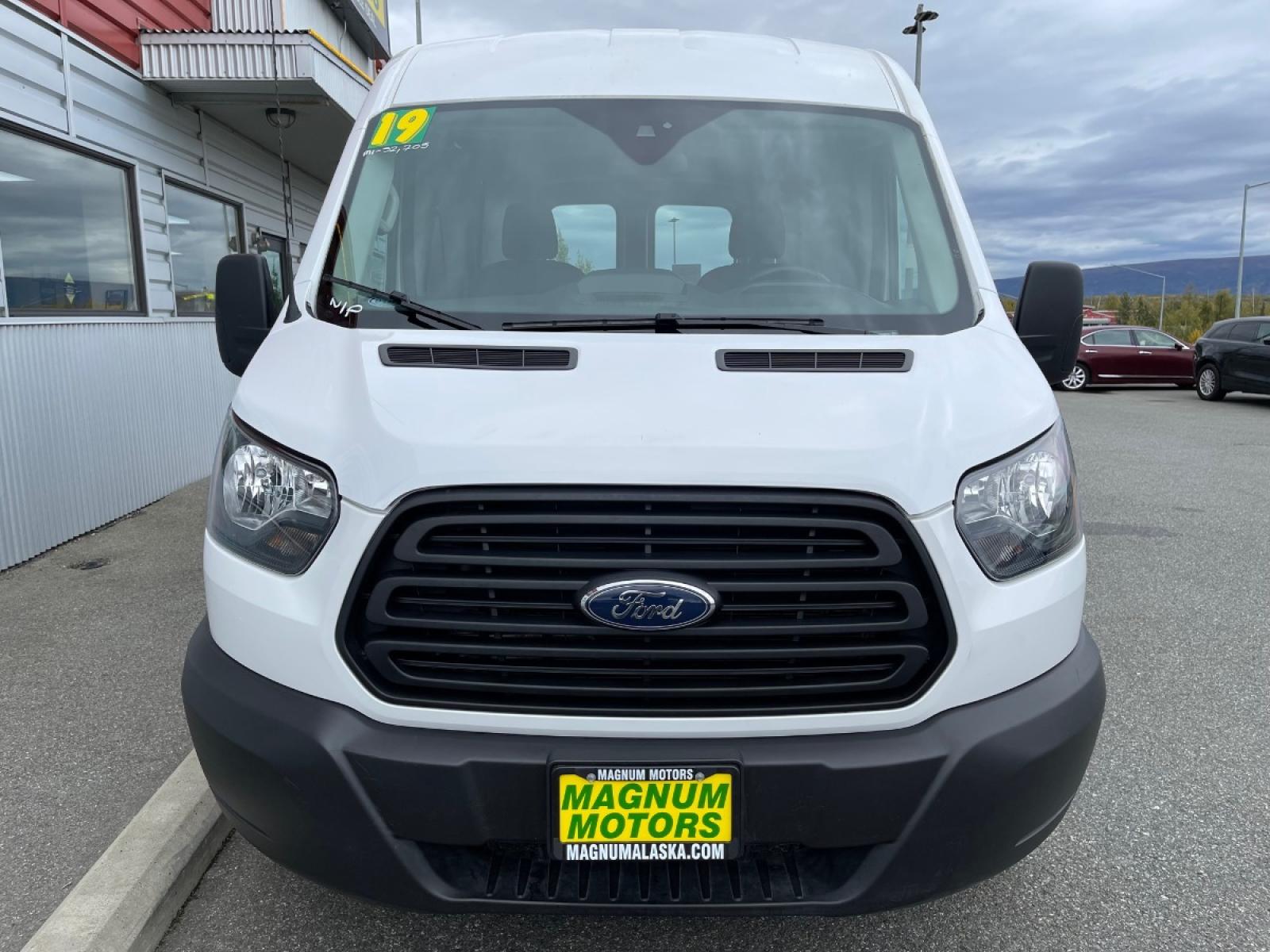 2019 White /Black Ford Transit 250 Van Med. Roof w/Sliding Pass. 148-in. WB (1FTYR2CM2KK) with an 3.7L V6 DOHC 24V engine, 6A transmission, located at 1960 Industrial Drive, Wasilla, 99654, (907) 376-5555, 61.573475, -149.400146 - Photo #6