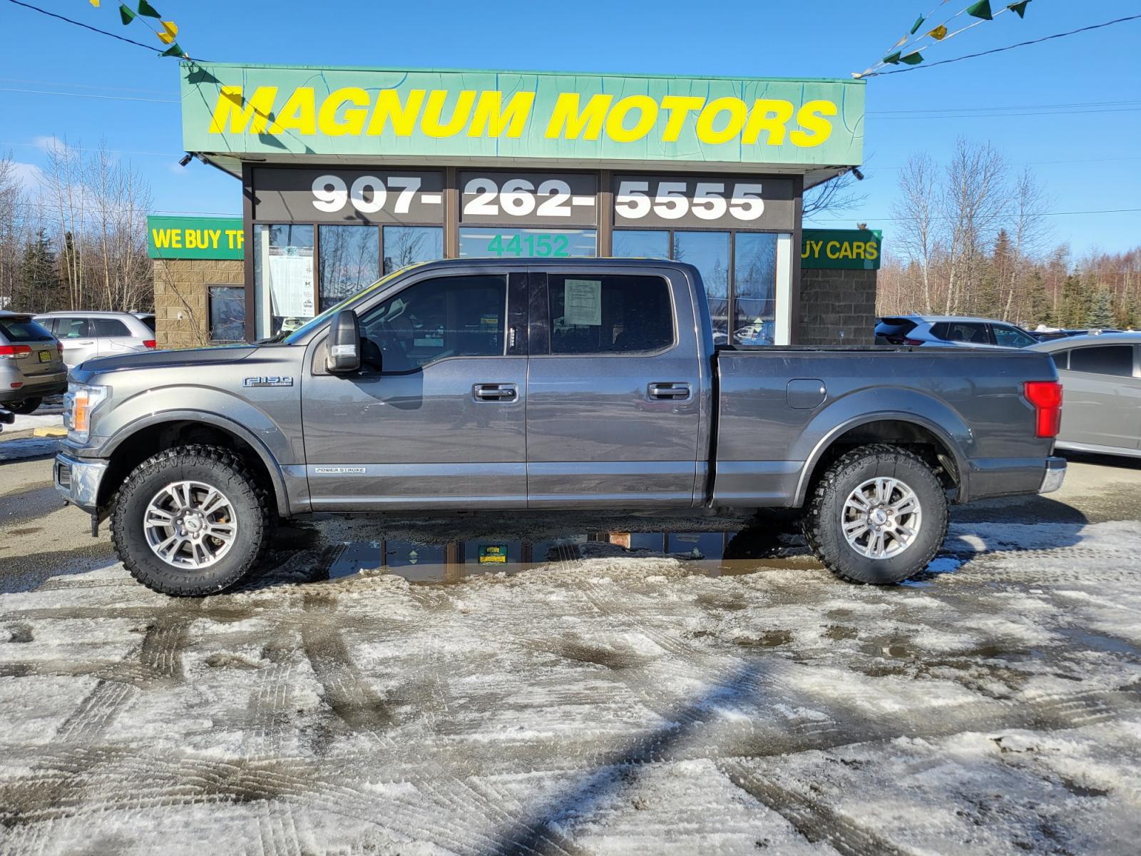 2018 Gray /black Ford F-150 Lariet SuperCrew 6.5-ft. Bed 4WD (1FTFW1E1XJF) with an 3.0 V6 DIESEL engine, 6A transmission, located at 44152 Sterling Highway, Soldotna, 99669, (907) 262-5555, 60.484917, -151.062408 - Photo #0