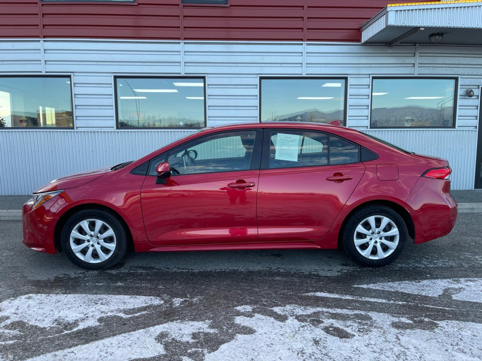 2020 Red /Black Toyota Corolla LE (JTDEPRAEXLJ) with an 1.8L L4 DOHC 16V engine, CVT transmission, located at 1960 Industrial Drive, Wasilla, 99654, (907) 376-5555, 61.573475, -149.400146 - Photo #2