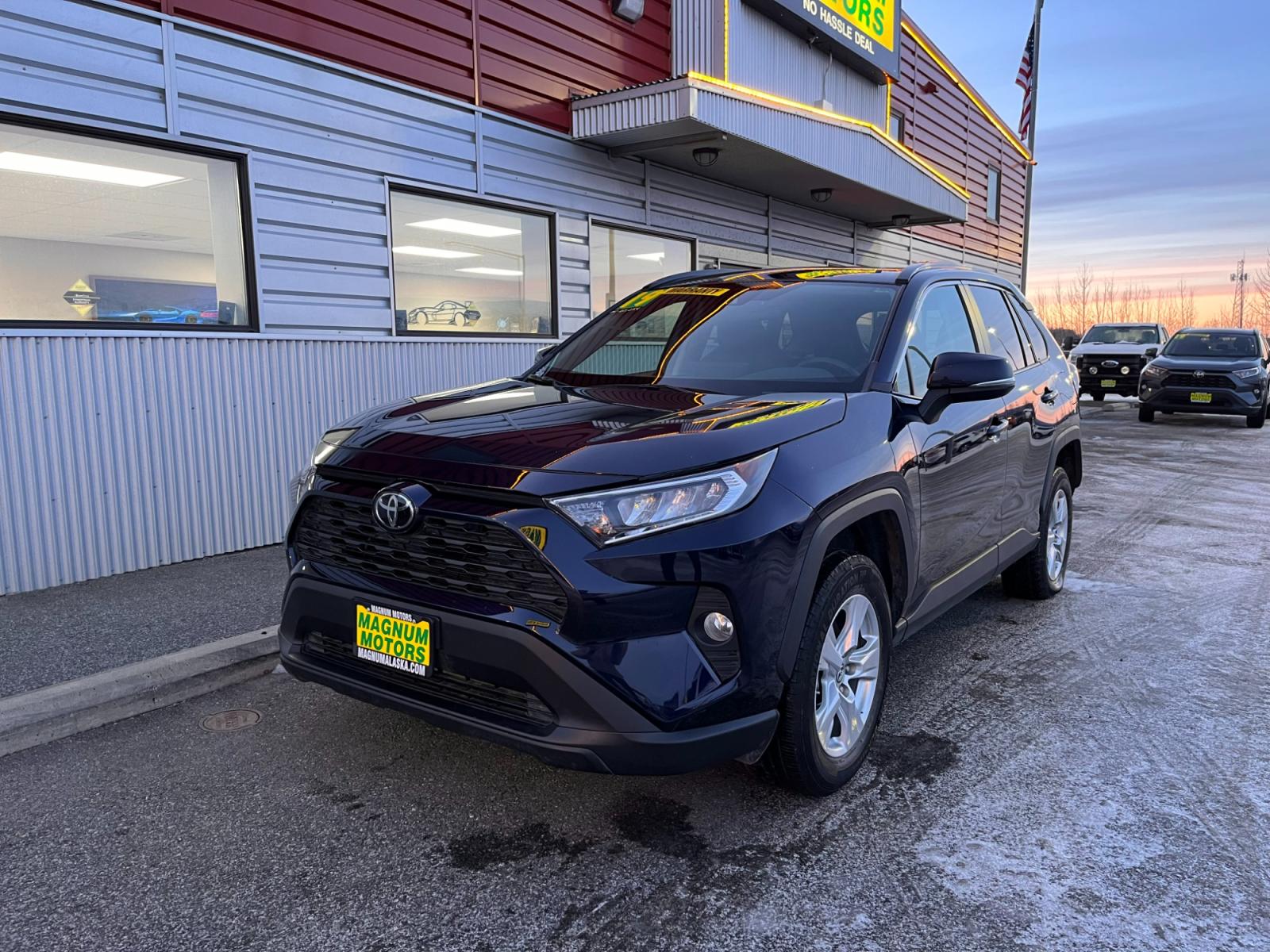 2019 Blue Toyota RAV4 XLE AWD (2T3P1RFV2KW) with an 2.5L L4 DOHC 16V engine, 8A transmission, located at 1960 Industrial Drive, Wasilla, 99654, (907) 376-5555, 61.573475, -149.400146 - Photo #0