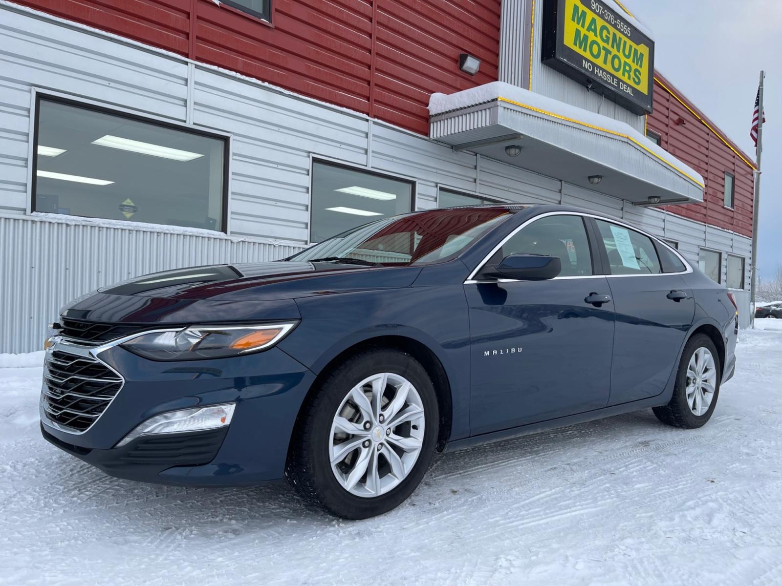 2019 Blue /Blue Chevrolet Malibu LT (1G1ZD5ST0KF) with an 1.5L L4 DOHC 16V engine, 6A transmission, located at 1960 Industrial Drive, Wasilla, 99654, (907) 376-5555, 61.573475, -149.400146 - Photo #0