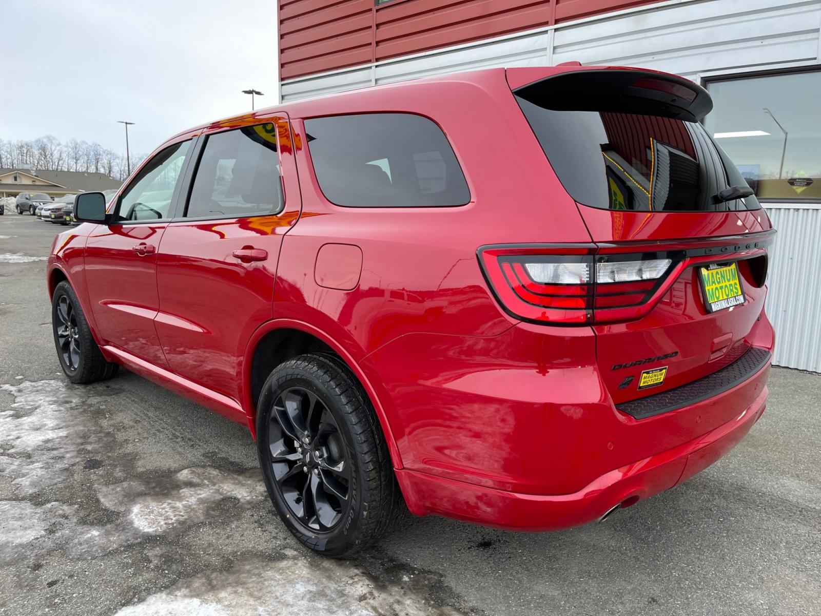 2021 Red /Black Dodge Durango GT AWD (1C4RDJDG3MC) with an 3.6L V6 DOHC 24V engine, 8A transmission, located at 1960 Industrial Drive, Wasilla, 99654, (907) 376-5555, 61.573475, -149.400146 - Photo #3