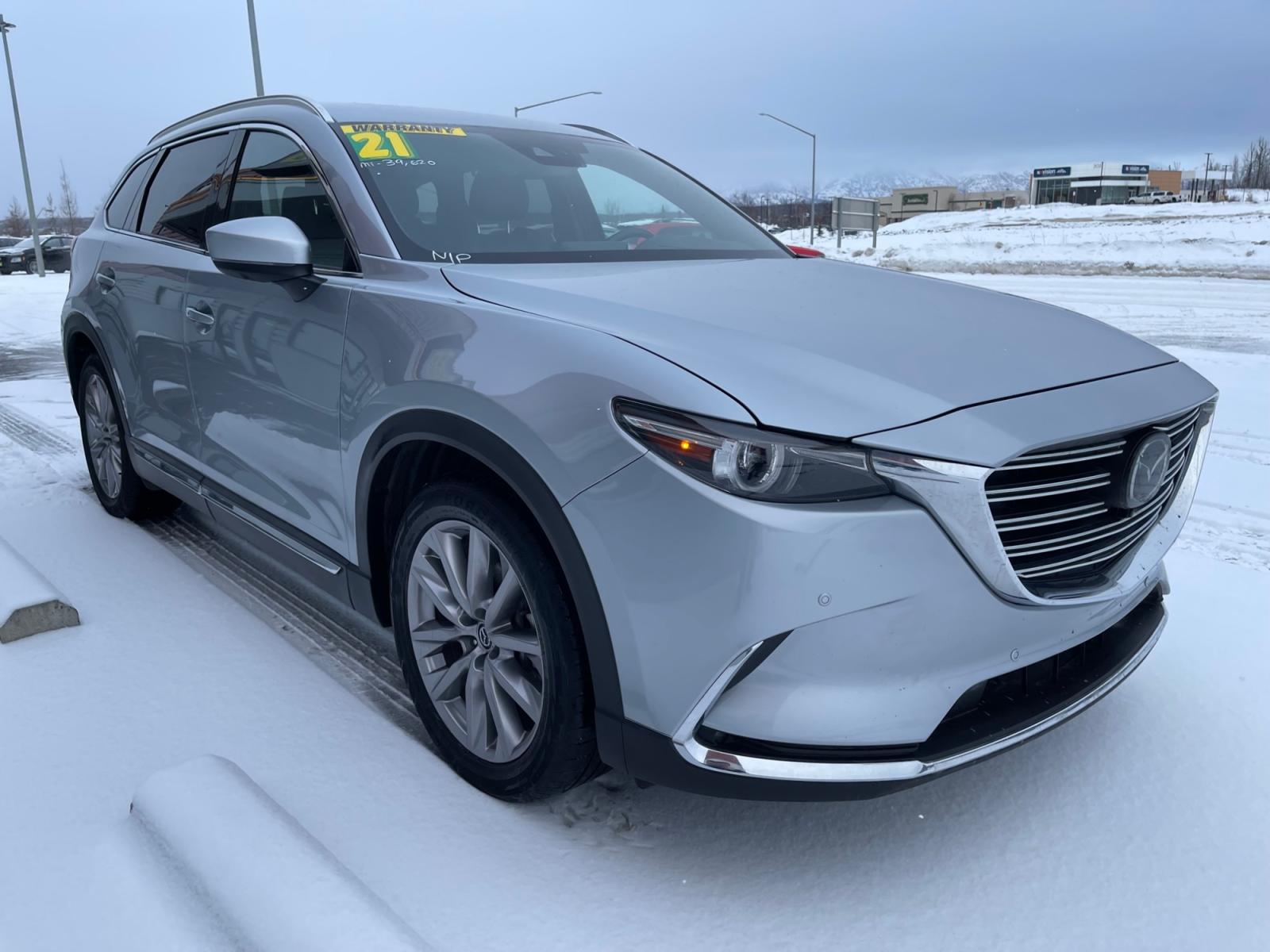 2021 Silver /Black Mazda CX-9 Grand Touring AWD (JM3TCBDY5M0) with an 2.5L L4 DOHC 16V engine, 6A transmission, located at 1960 Industrial Drive, Wasilla, 99654, (907) 376-5555, 61.573475, -149.400146 - Photo #6