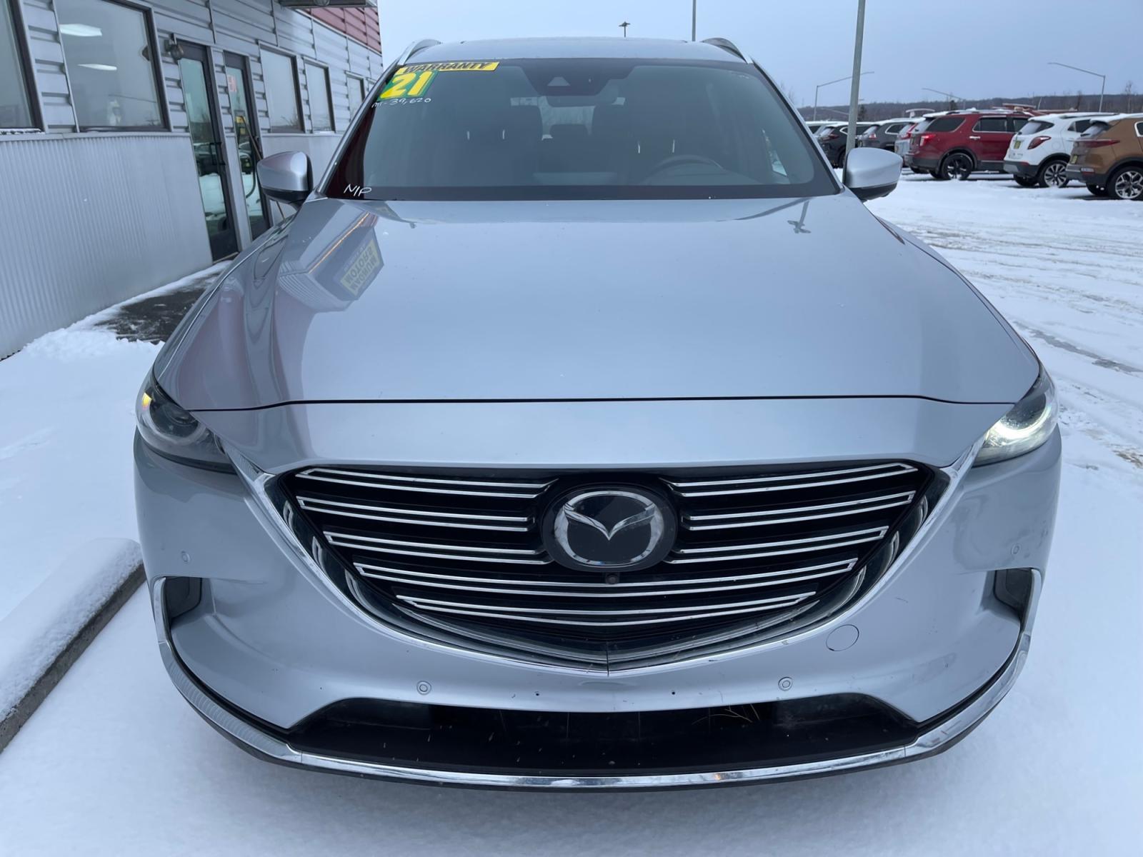 2021 Silver /Black Mazda CX-9 Grand Touring AWD (JM3TCBDY5M0) with an 2.5L L4 DOHC 16V engine, 6A transmission, located at 1960 Industrial Drive, Wasilla, 99654, (907) 376-5555, 61.573475, -149.400146 - Photo #7