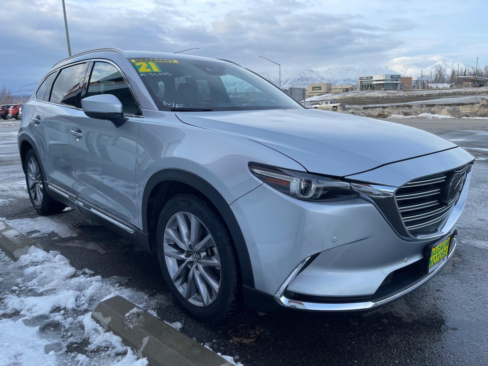 2021 Silver /Black Mazda CX-9 Grand Touring AWD (JM3TCBDY9M0) with an 2.5L L4 DOHC 16V engine, 6A transmission, located at 1960 Industrial Drive, Wasilla, 99654, (907) 376-5555, 61.573475, -149.400146 - Photo #6