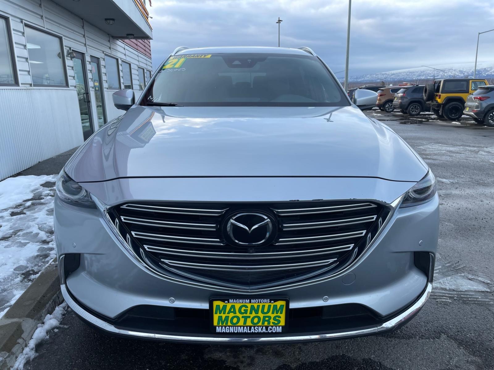 2021 Silver /Black Mazda CX-9 Grand Touring AWD (JM3TCBDY9M0) with an 2.5L L4 DOHC 16V engine, 6A transmission, located at 1960 Industrial Drive, Wasilla, 99654, (907) 376-5555, 61.573475, -149.400146 - Photo #7