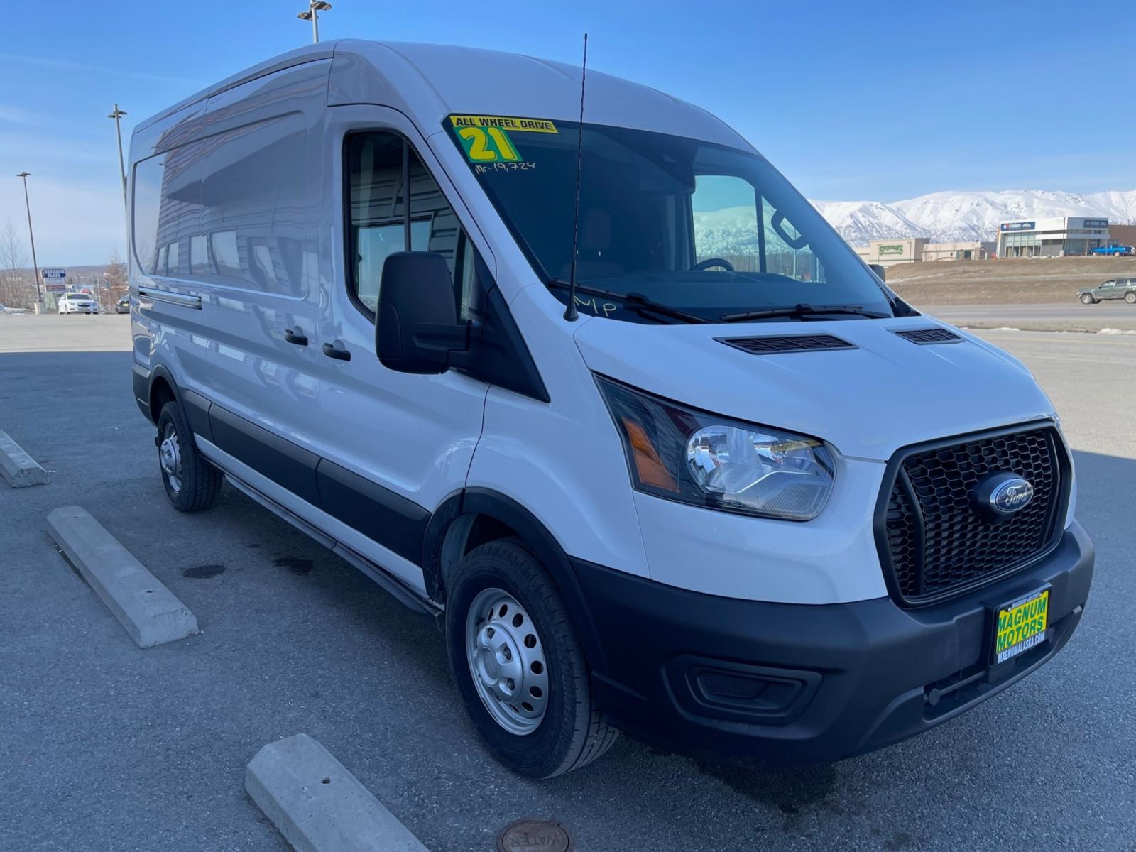 2021 White /Gray Ford Transit 250 Van Med. Roof w/Sliding Pass. 148-in. WB (1FTBR2C87MK) with an 3.5L V6 DOHC 24V engine, 6A transmission, located at 1960 Industrial Drive, Wasilla, 99654, (907) 376-5555, 61.573475, -149.400146 - Photo #5