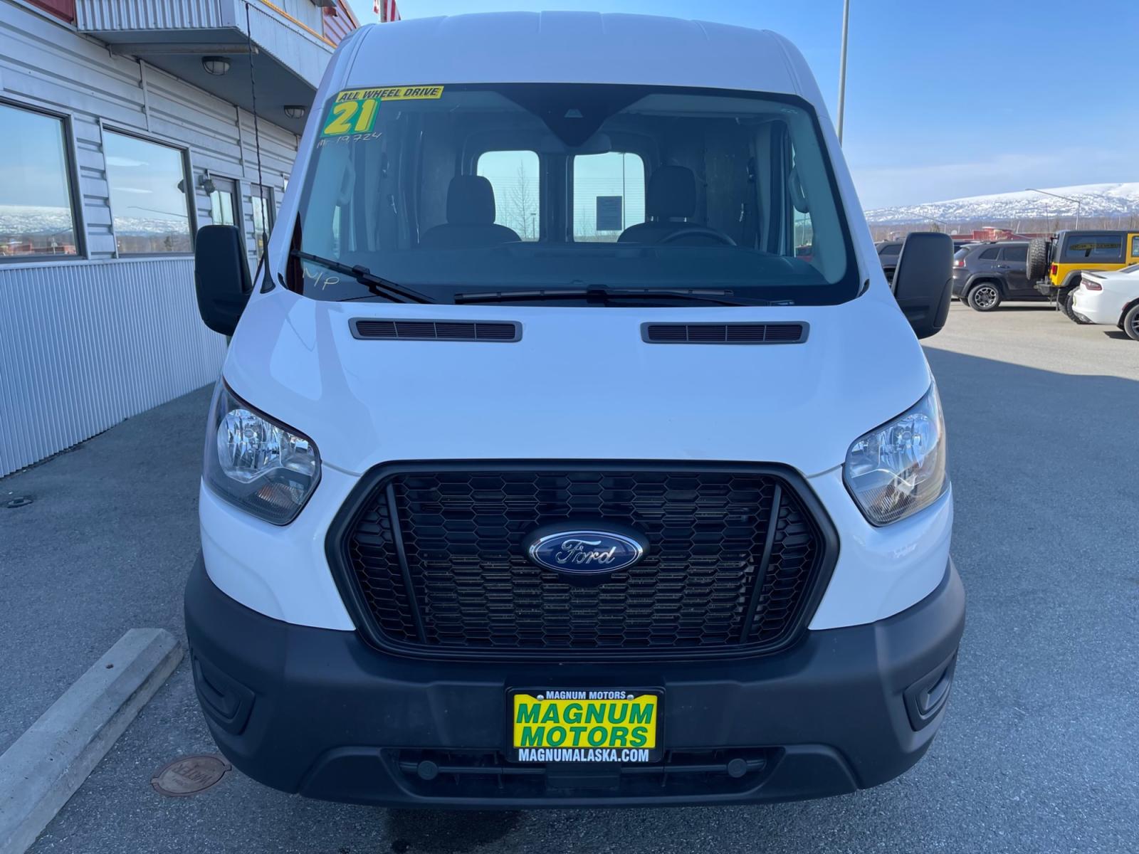 2021 White /Gray Ford Transit 250 Van Med. Roof w/Sliding Pass. 148-in. WB (1FTBR2C87MK) with an 3.5L V6 DOHC 24V engine, 6A transmission, located at 1960 Industrial Drive, Wasilla, 99654, (907) 376-5555, 61.573475, -149.400146 - Photo #6