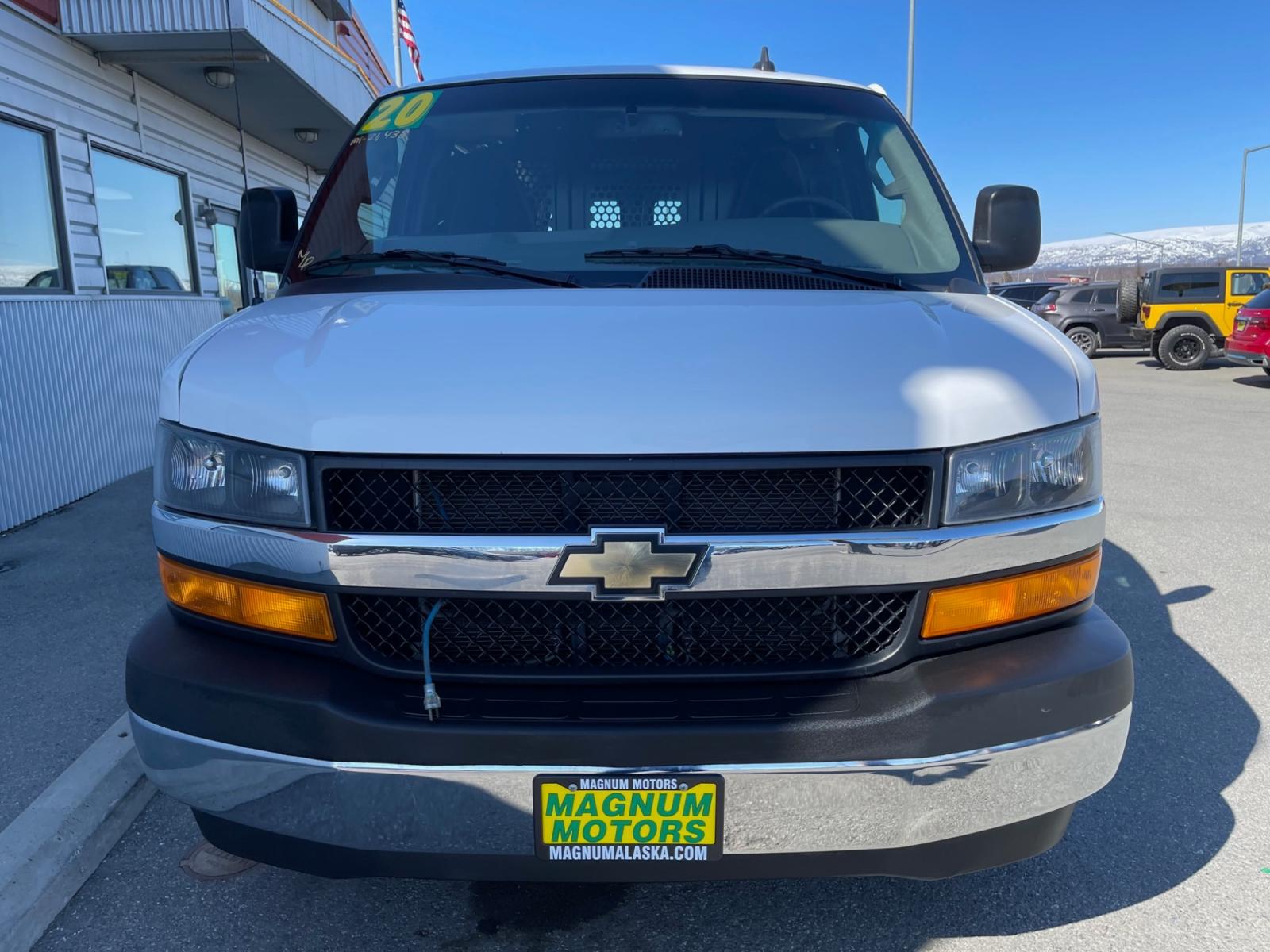 2020 White /Gray Chevrolet Express 2500 Cargo (1GCWGAFG9L1) with an 6.0L V8 OHV 16V FFV engine, 6A transmission, located at 1960 Industrial Drive, Wasilla, 99654, (907) 376-5555, 61.573475, -149.400146 - Photo #6