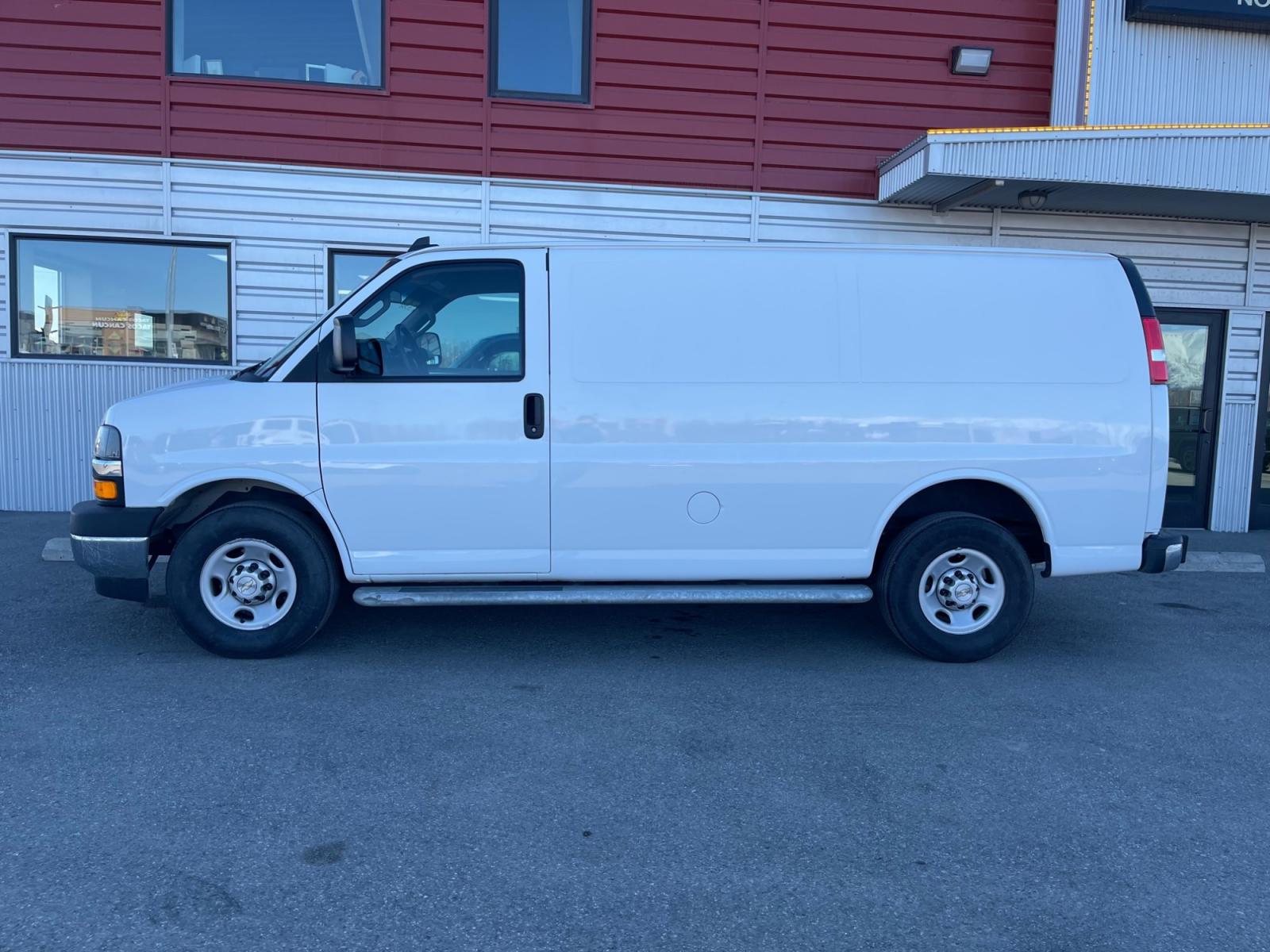 2020 White /Gray Chevrolet Express 2500 Cargo (1GCWGAFG7L1) with an 6.0L V8 OHV 16V FFV engine, 6A transmission, located at 1960 Industrial Drive, Wasilla, 99654, (907) 376-5555, 61.573475, -149.400146 - Photo #1