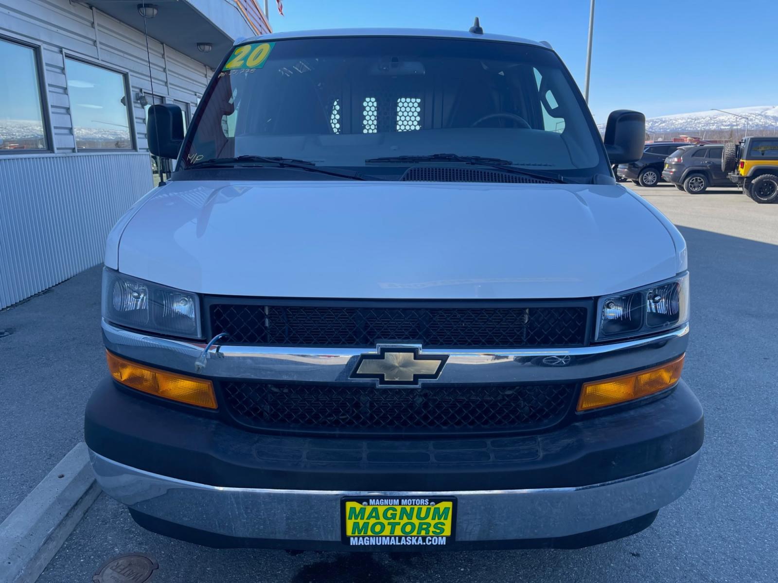 2020 White /Gray Chevrolet Express 2500 Cargo (1GCWGAFG7L1) with an 6.0L V8 OHV 16V FFV engine, 6A transmission, located at 1960 Industrial Drive, Wasilla, 99654, (907) 376-5555, 61.573475, -149.400146 - Photo #6