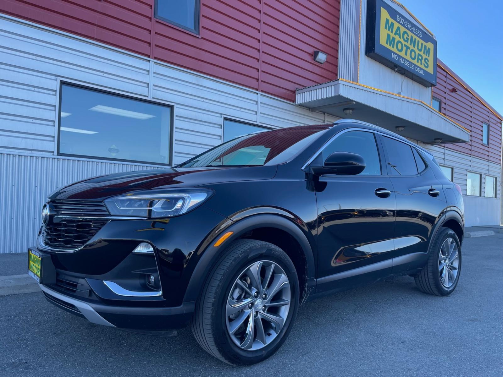 2021 Black /Two-tone Buick Encore GX Essence AWD (KL4MMGSL9MB) with an 1.3L L3 TURBO engine, 9A transmission, located at 44152 Sterling Highway, Soldotna, 99669, (907) 262-5555, 60.484917, -151.062408 - Photo #0