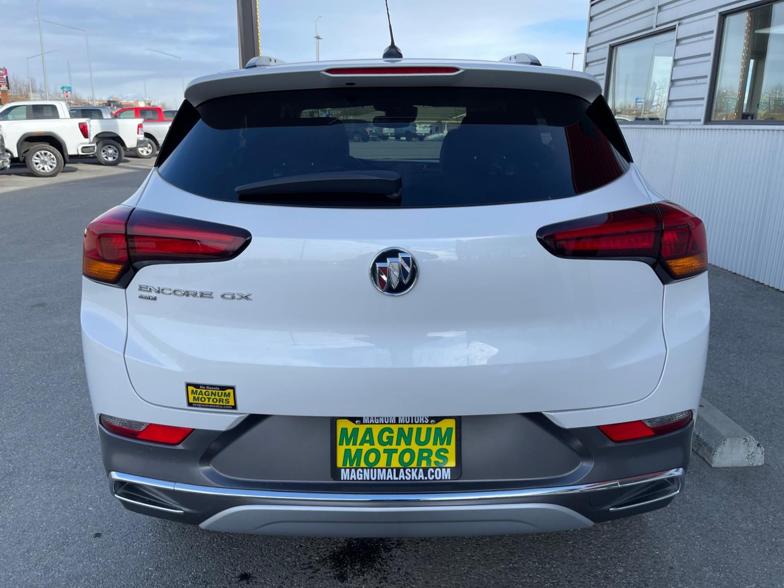 2021 White /Two-tone Buick Encore GX Essence AWD (KL4MMGSL9MB) with an 1.3L L3 TURBO engine, 9A transmission, located at 1960 Industrial Drive, Wasilla, 99654, (907) 376-5555, 61.573475, -149.400146 - Photo #4