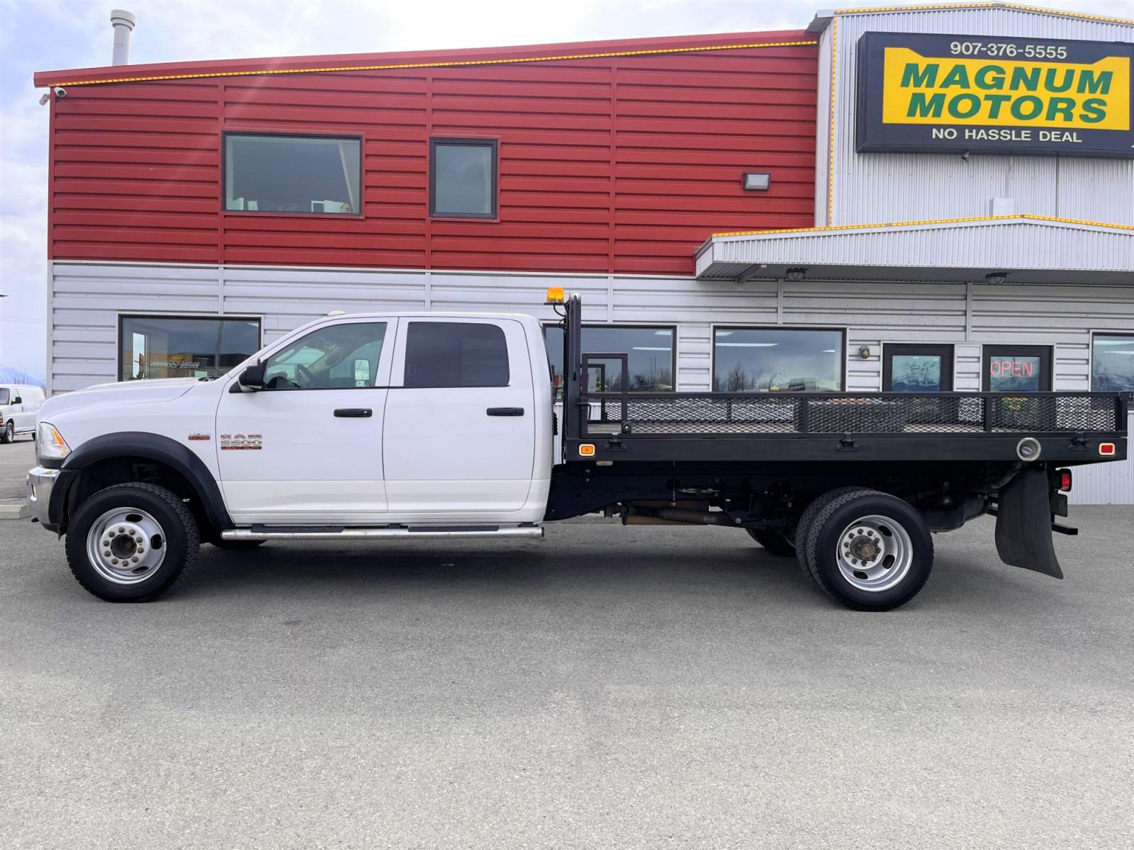 2016 White RAM 5500 Crew Cab LWB 4WD DRW (3C7WRNFJ3GG) with an 6.4L V8 OHV 16V engine, located at 1960 Industrial Drive, Wasilla, 99654, (907) 376-5555, 61.573475, -149.400146 - Photo #1