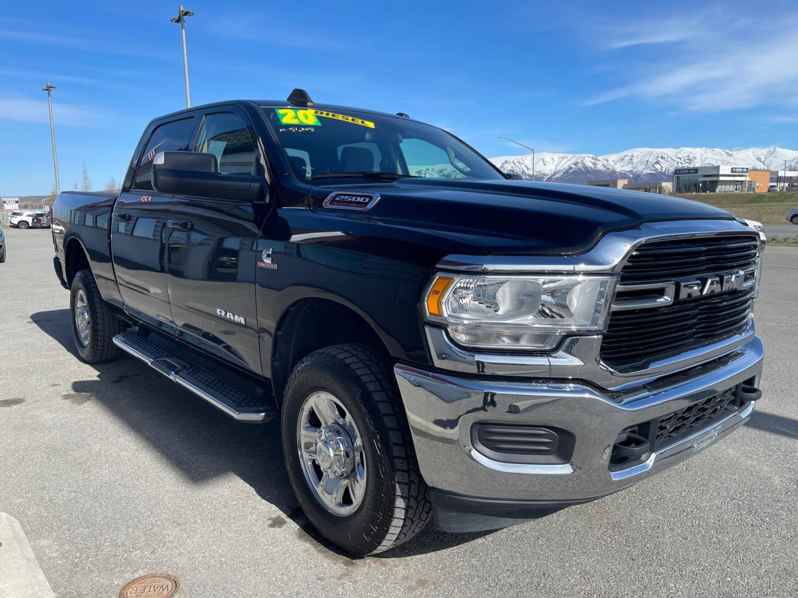 2020 Black /Gray RAM 2500 Big Horn Crew Cab SWB 4WD (3C6UR5DLXLG) with an 6.7L L6 OHV 24V TURBO DIESEL engine, 6A transmission, located at 1960 Industrial Drive, Wasilla, 99654, (907) 376-5555, 61.573475, -149.400146 - Photo #5
