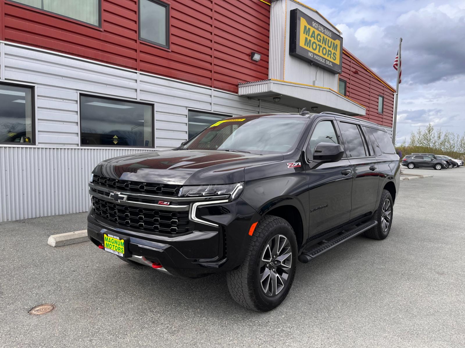 2022 /black leather Chevrolet Suburban Z71 (1GNSKDKD2NR) with an 5.3L V8 OHV 16V engine, 10A transmission, located at 1960 Industrial Drive, Wasilla, 99654, (907) 376-5555, 61.573475, -149.400146 - Photo #0