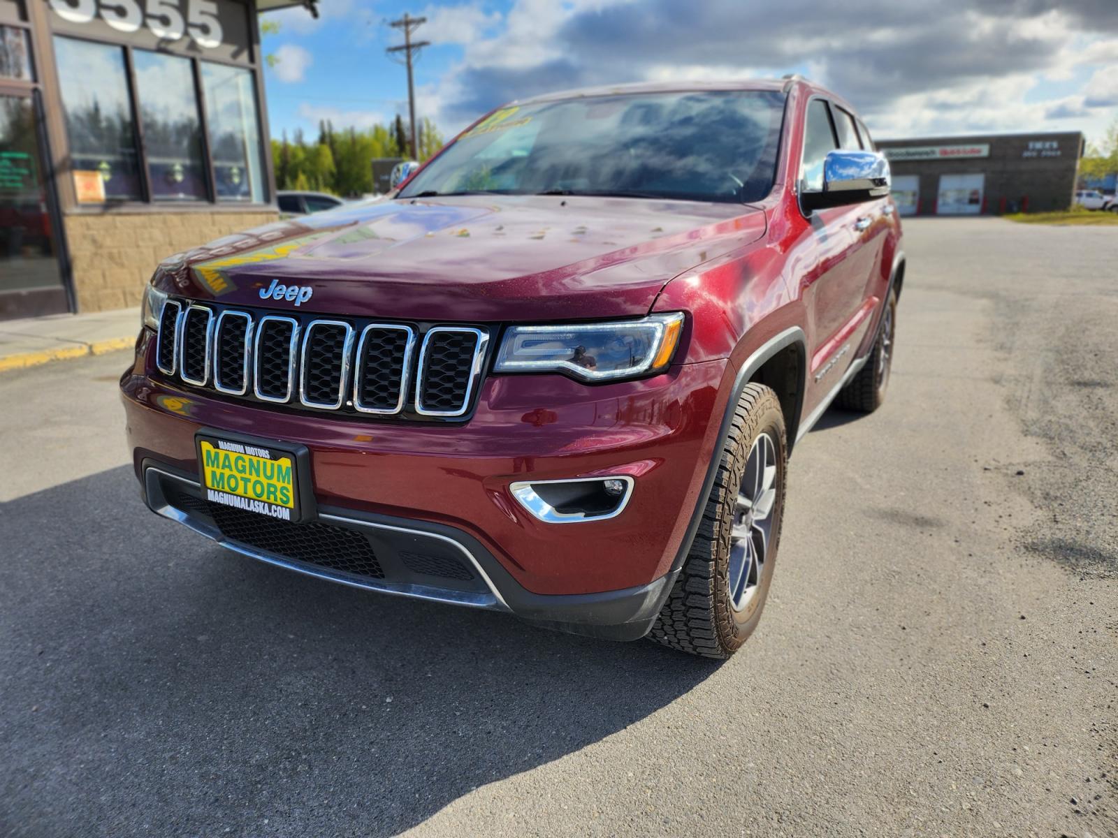 2019 Red /Black Nappa leather Jeep Grand Cherokee Limited 4WD (1C4RJFBG5KC) with an 3.6L V6 DOHC 24V engine, 8A transmission, located at 44152 Sterling Highway, Soldotna, 99669, (907) 262-5555, 60.484917, -151.062408 - JEEP GRAND CHEROKEE LIMITED 4X4 Exterior Color: Velvet Red Pearl–Coat Exterior Paint Interior Color: Black Interior Color Interior: Leather Trim Seats with Perforated Inserts Engine: 3.6–Liter V6 24–Valve VVT Engine Transmission: 8–Speed Automatic Transmission Advanced Multistage F - Photo #2