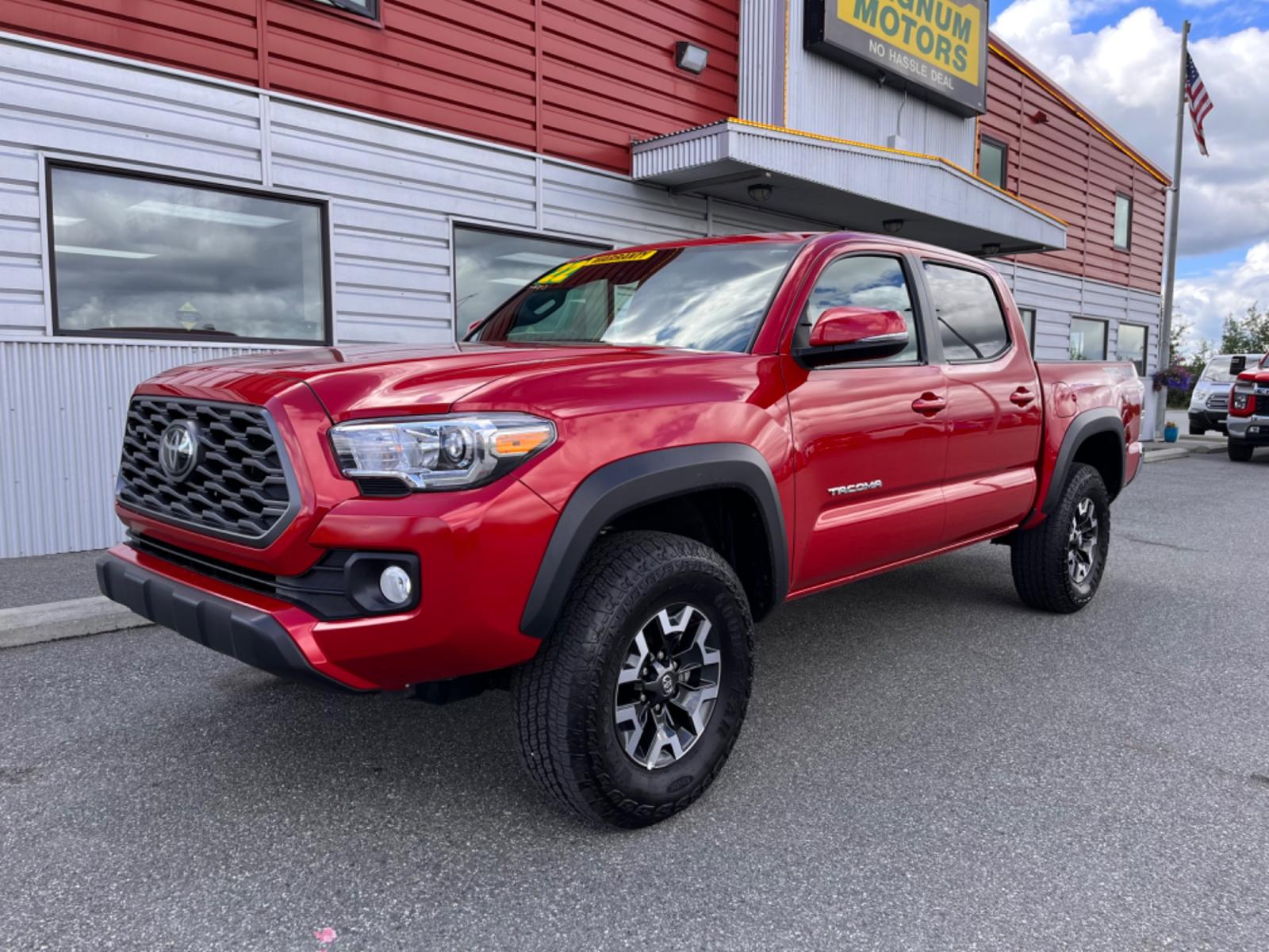 2022 Red Toyota Tacoma SR5 Double Cab V6 6AT 4WD (3TMCZ5AN5NM) with an 3.5L V6 DOHC 24V engine, 6A transmission, located at 44152 Sterling Highway, Soldotna, 99669, (907) 262-5555, 60.484917, -151.062408 - Photo #1