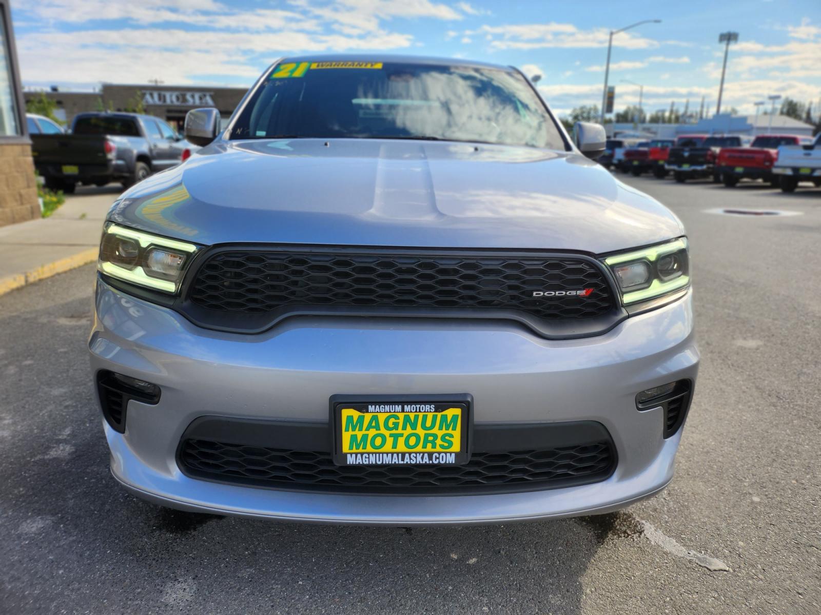 2021 Silver /BLACK LEATHER Dodge Durango GT AWD (1C4RDJDG6MC) with an 3.6L V6 DOHC 24V engine, 8A transmission, located at 44152 Sterling Highway, Soldotna, 99669, (907) 262-5555, 60.484917, -151.062408 - Photo #2