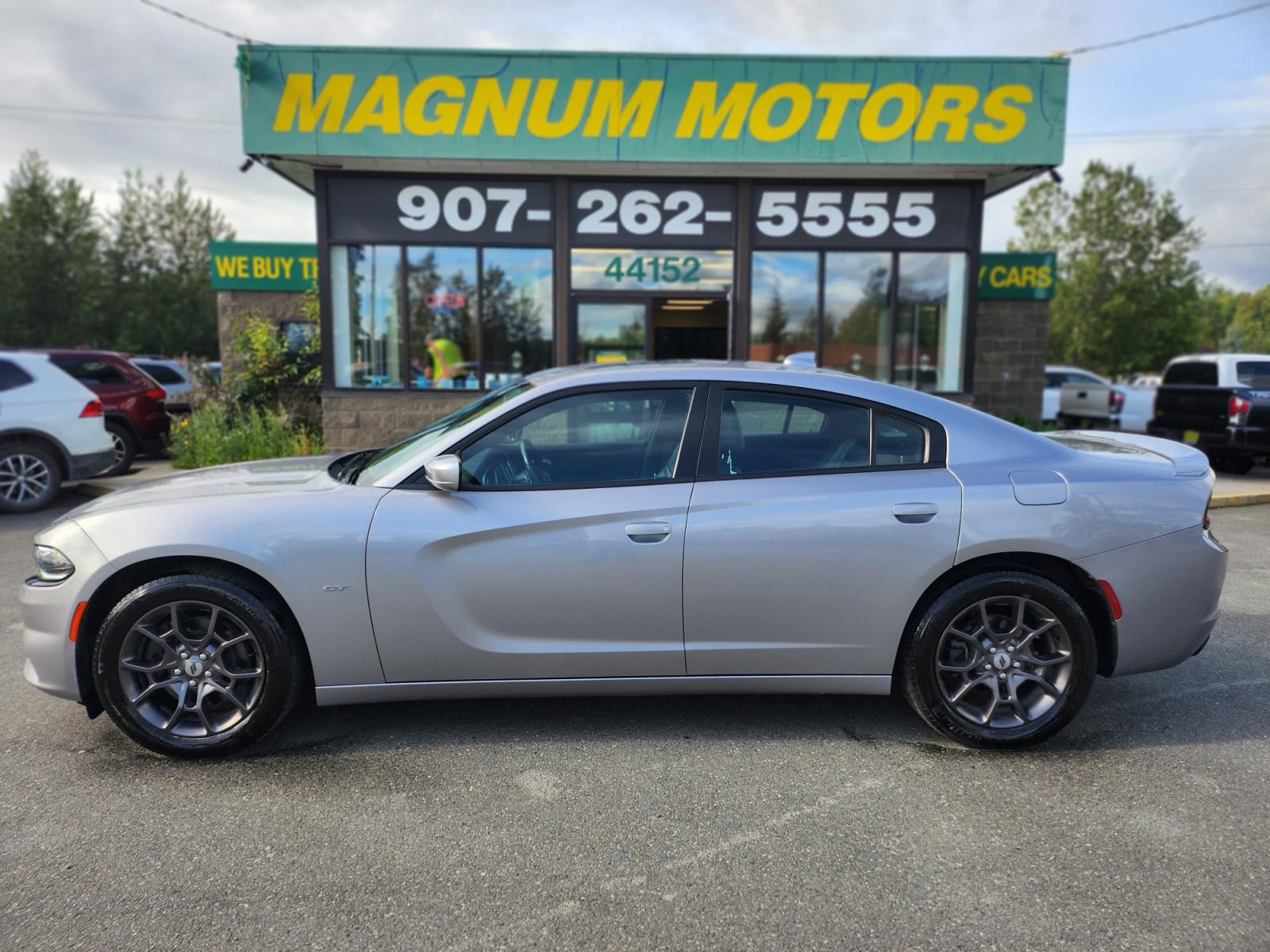 2018 /BLACK LEATHER Dodge Charger SXT AWD (2C3CDXJGXJH) with an 3.6L V6 DOHC 24V engine, 8A transmission, located at 44152 Sterling Highway, Soldotna, 99669, (907) 262-5555, 60.484917, -151.062408 - Photo #0