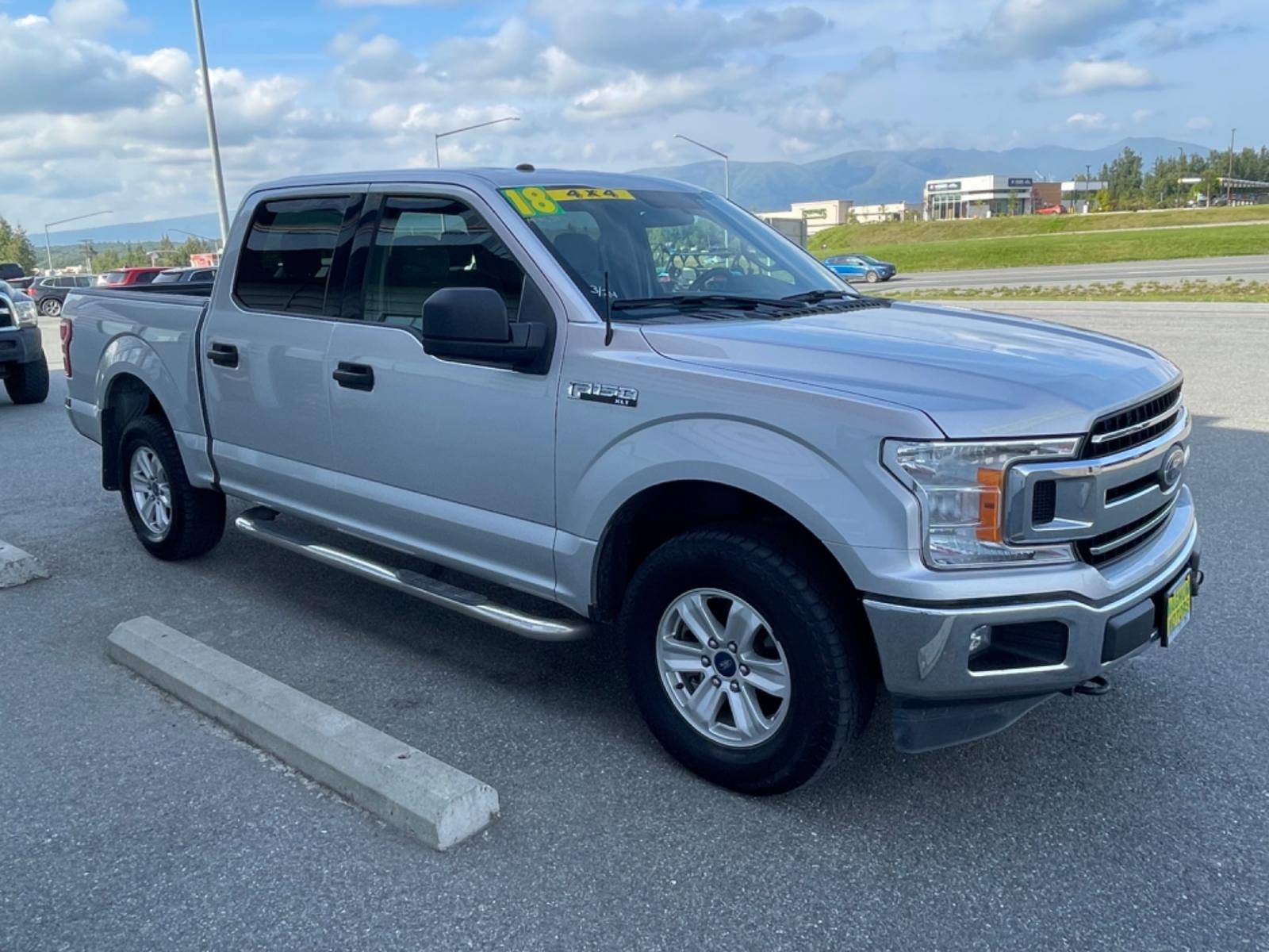 2018 Silver Ford F-150 XLT SuperCrew 5.5-ft. 4x4 (1FTEW1E52JF) with an 5.0L V8 OHV 32V engine, 6A transmission, located at 44152 Sterling Highway, Soldotna, 99669, (907) 262-5555, 60.484917, -151.062408 - Photo #4