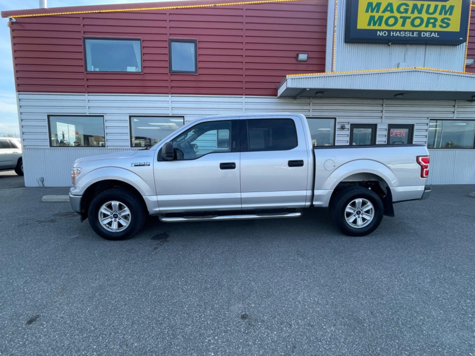 2018 Silver Ford F-150 XLT SuperCrew 5.5-ft. 4x4 (1FTEW1E52JF) with an 5.0L V8 OHV 32V engine, 6A transmission, located at 44152 Sterling Highway, Soldotna, 99669, (907) 262-5555, 60.484917, -151.062408 - Photo #0