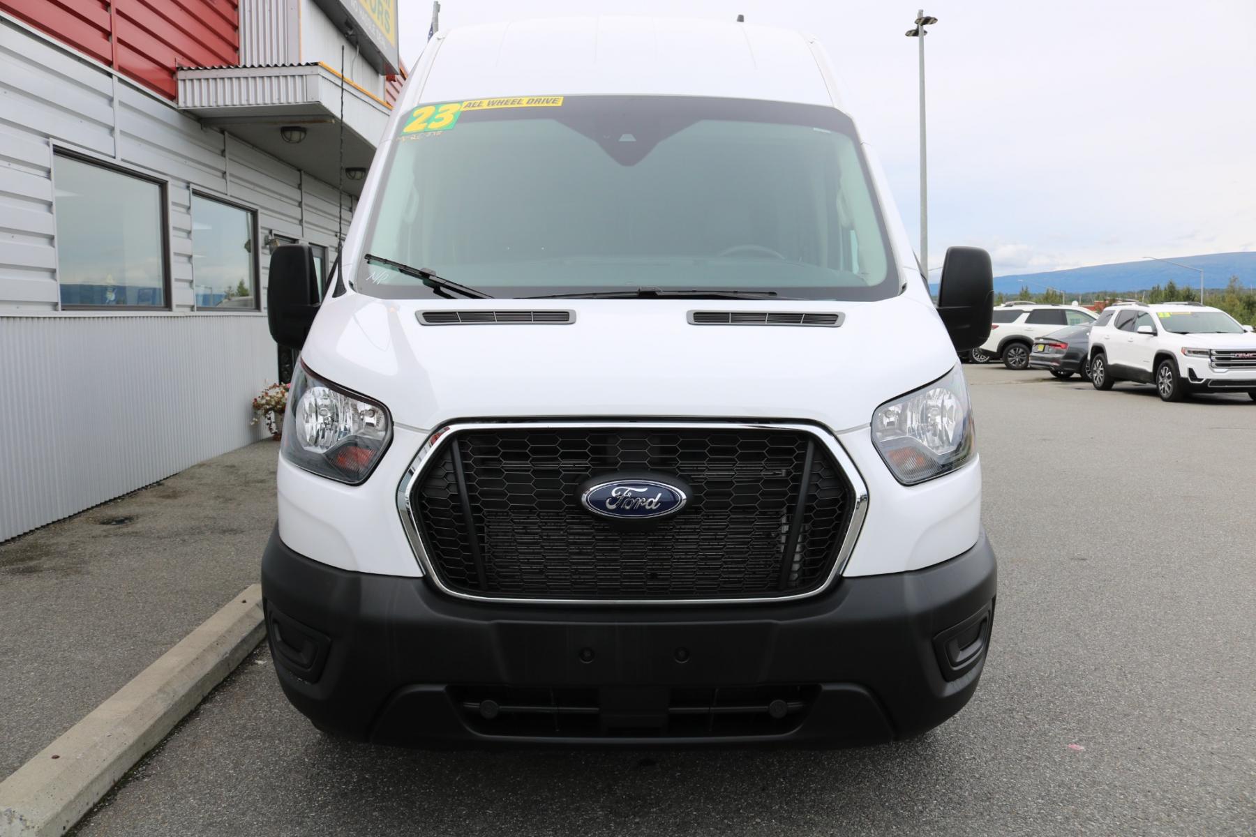 2023 White /Black Ford Transit 250 Van High Roof w/Sliding Pass. 148-in. WB EL (1FTBR3U82PK) with an 3.5L V6 DOHC 24V engine, 6A transmission, located at 1960 Industrial Drive, Wasilla, 99654, (907) 376-5555, 61.573475, -149.400146 - Extended - Photo #7