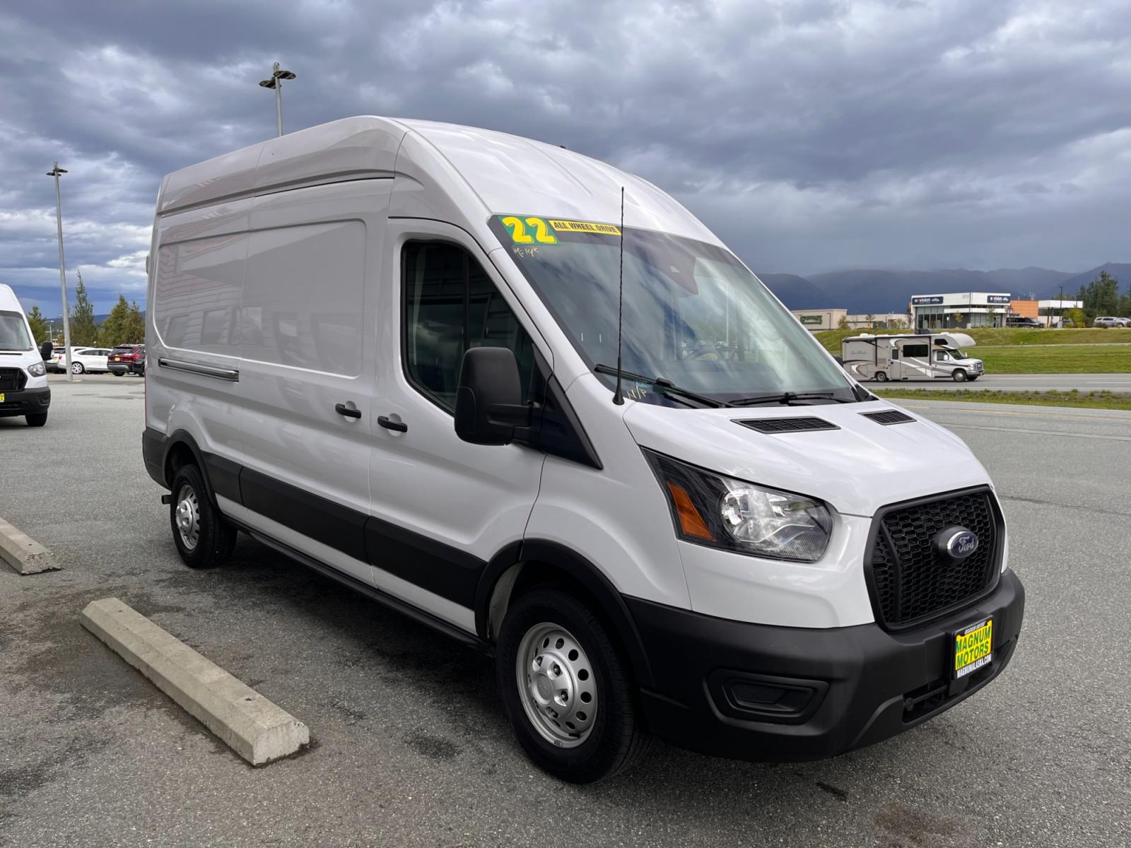 2022 White /Black Ford Transit 250 Van High Roof w/Sliding Pass. 148-in. WB (1FTBR2X80NK) with an 3.5L V6 DOHC 24V engine, 6A transmission, located at 1960 Industrial Drive, Wasilla, 99654, (907) 376-5555, 61.573475, -149.400146 - AWD - Photo #5