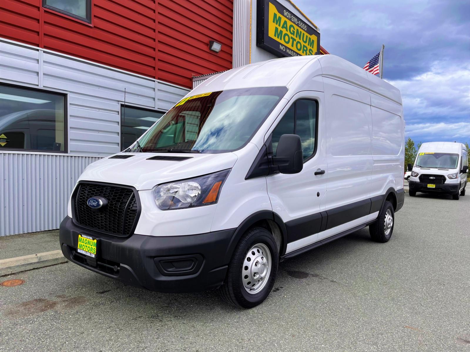 2022 White /Black Ford Transit 350 Van High Roof 148-in. WB EL (1FTBW3U80NK) with an 3.5L V6 DOHC 24V engine, 6A transmission, located at 1960 Industrial Drive, Wasilla, 99654, (907) 376-5555, 61.573475, -149.400146 - Photo #0