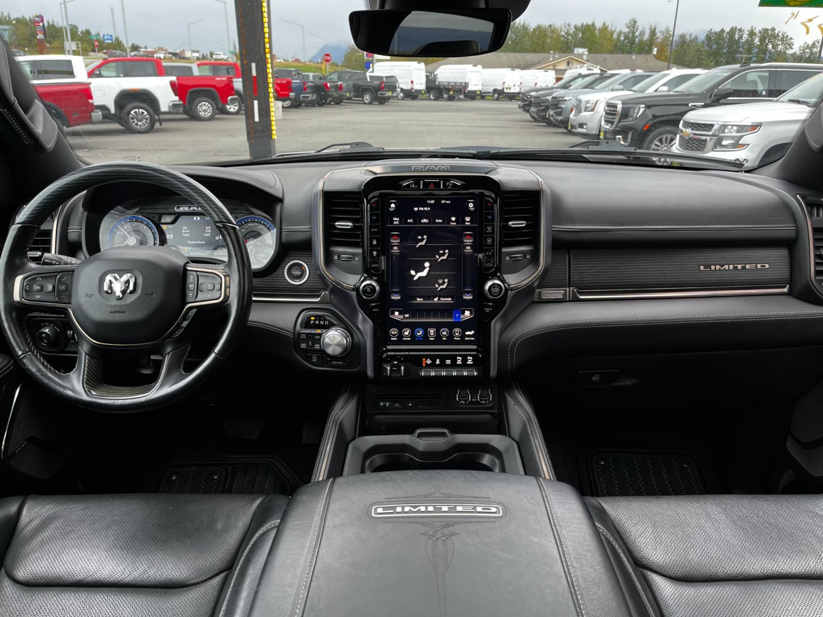 2019 Gray /Black leather RAM 1500 Limited Crew Cab 4WD (1C6SRFPT8KN) with an 5.7L V8 OHV 16V engine, 8A transmission, located at 1960 Industrial Drive, Wasilla, 99654, (907) 376-5555, 61.573475, -149.400146 - Photo #12